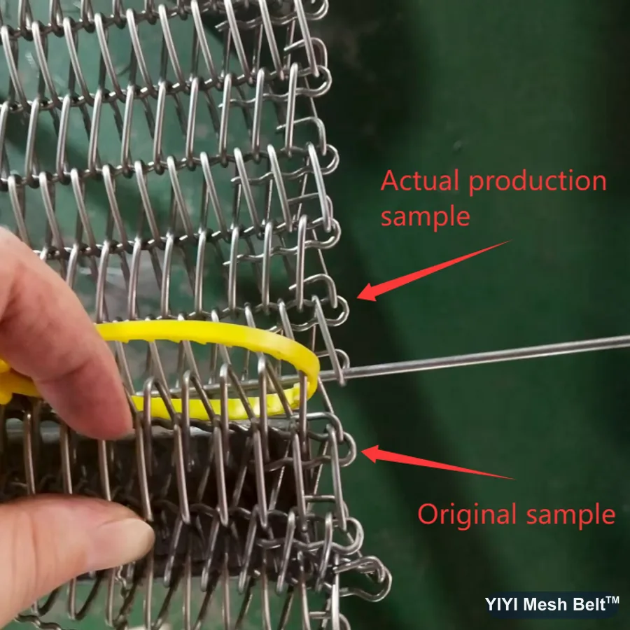 Trial section next to the customer's original sample