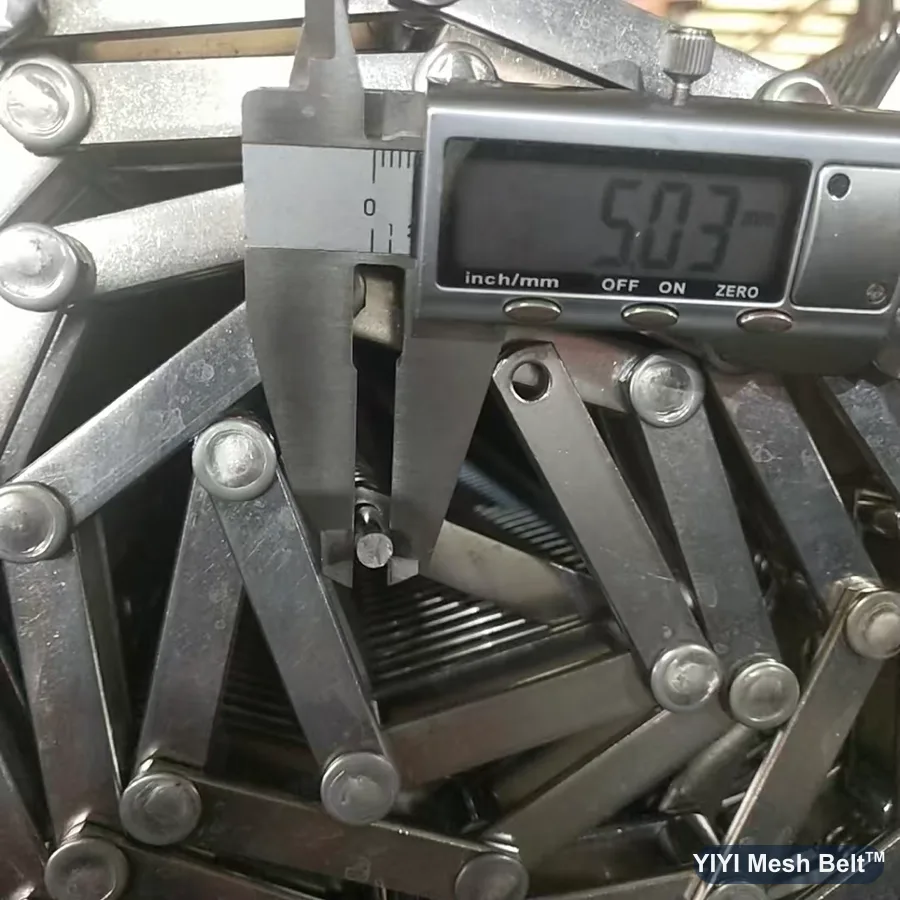 Chain plate check on a repeat eye link belt