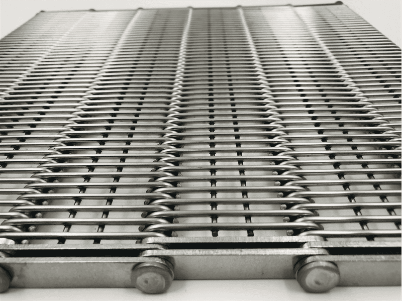 Open-link belt close-up detail