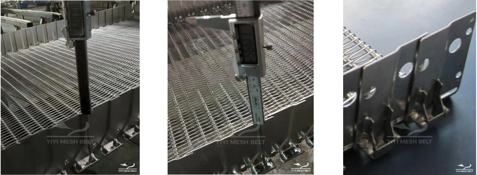YIYI Mesh Belt self-stacking belt side-guard heights of 100, 120 and 150 mm