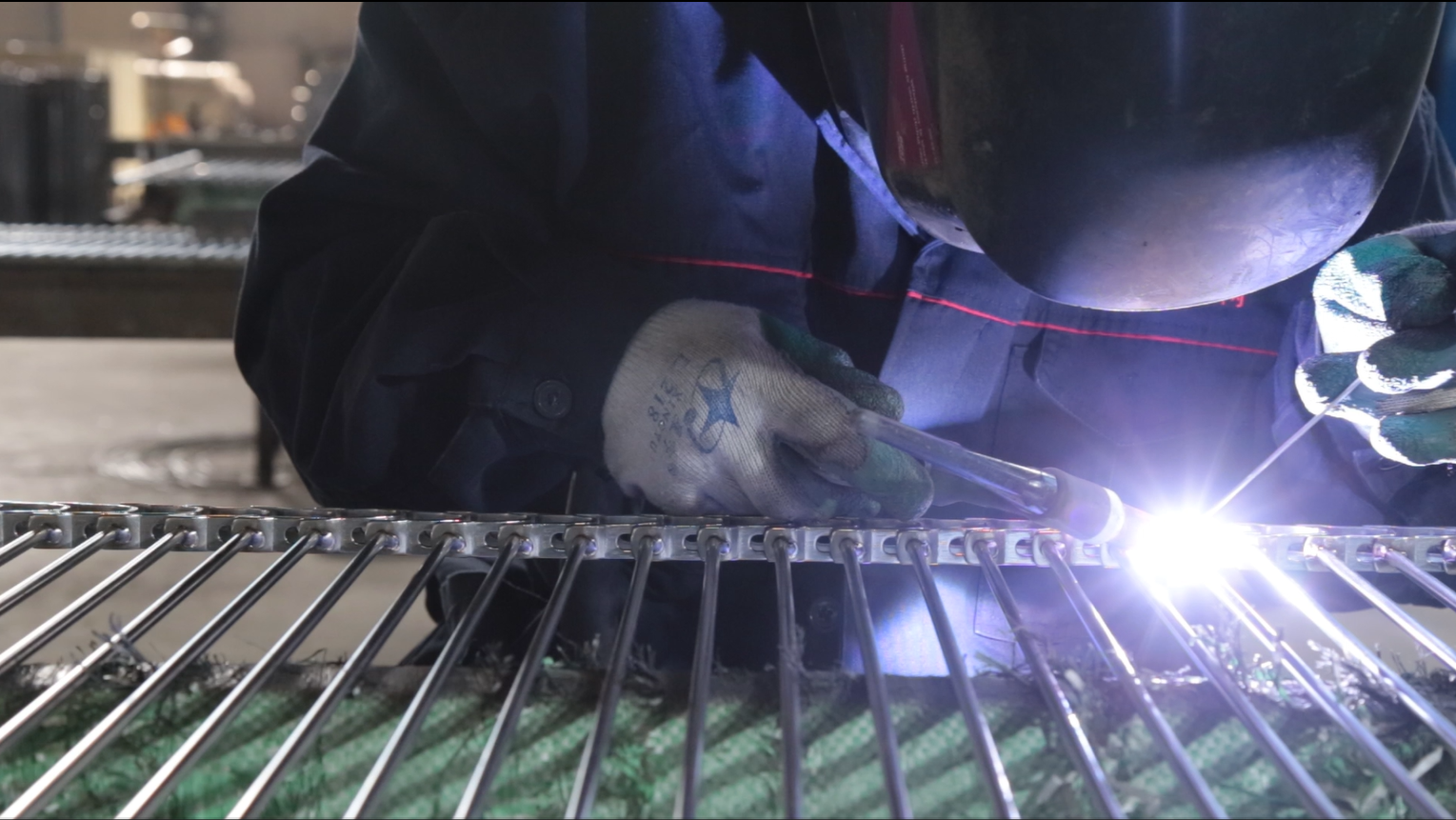Weld joint close-up for spiral freezer belt