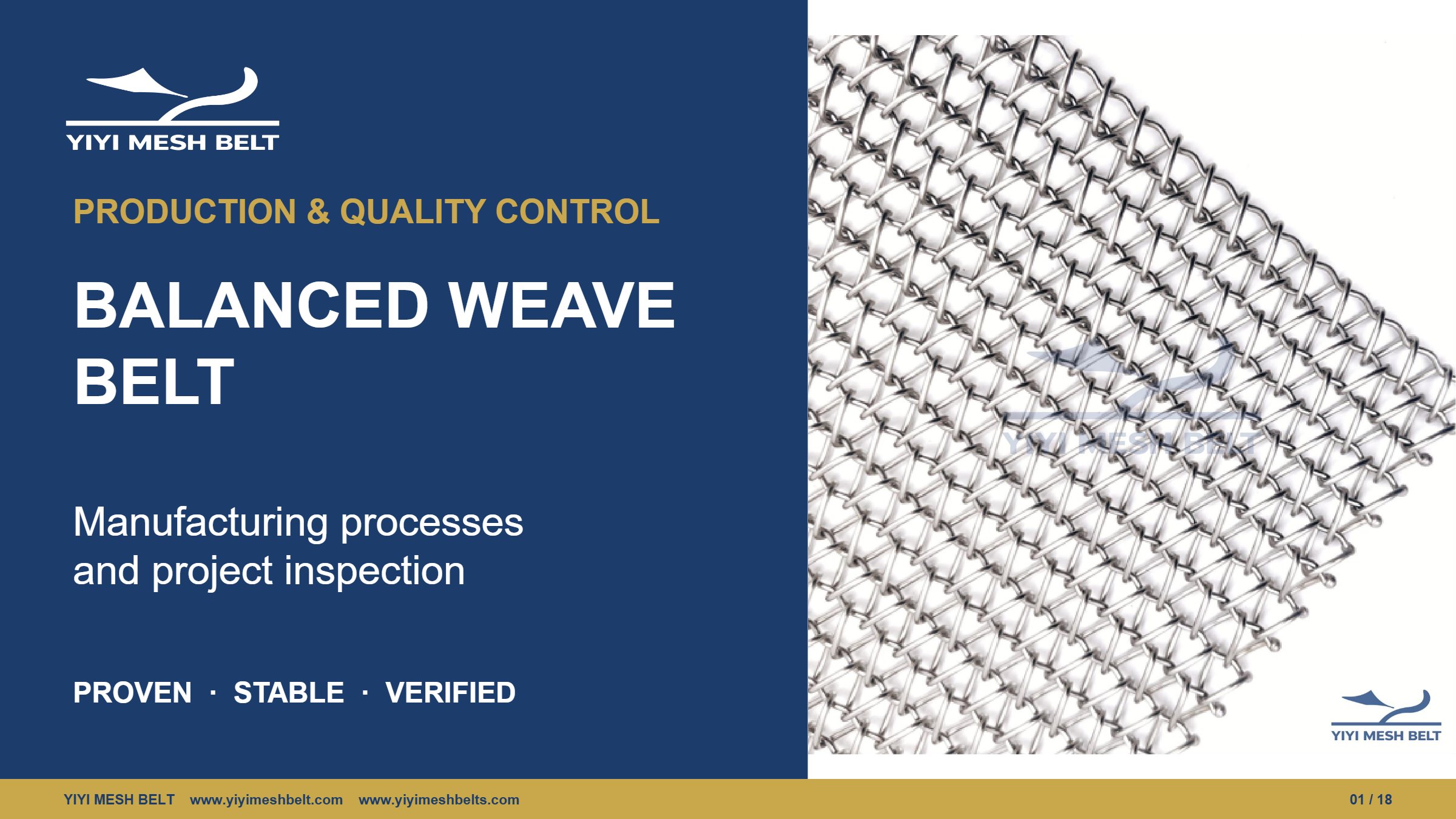 YIYI Mesh Belt Balanced Weave Belt Production and Quality Control page 1
