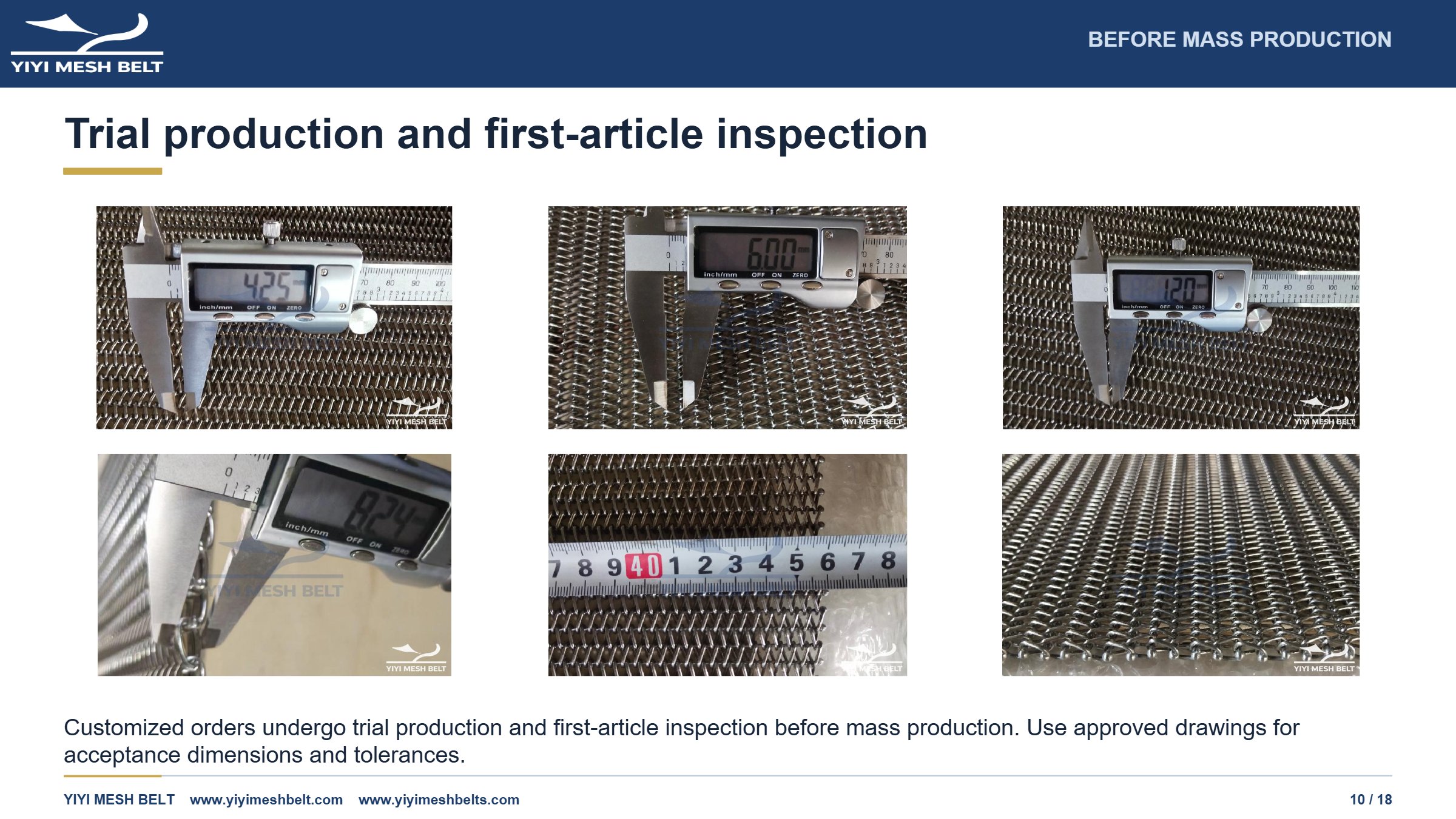 YIYI Mesh Belt Balanced Weave Belt Production and Quality Control page 10