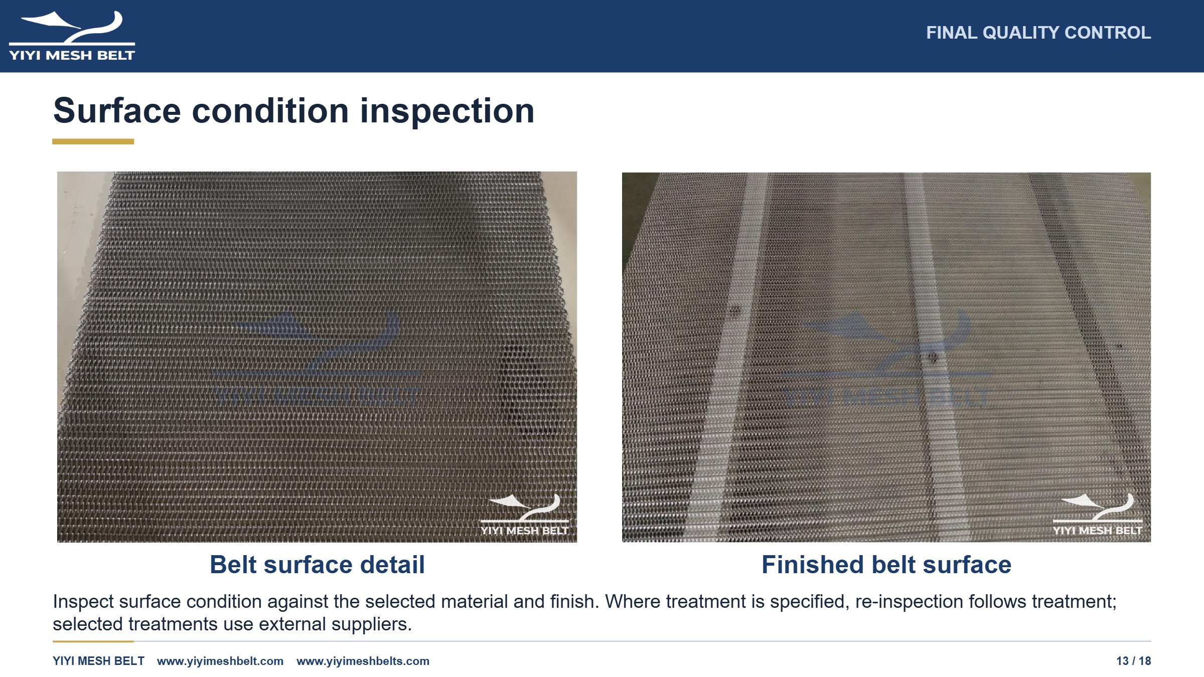 YIYI Mesh Belt Balanced Weave Belt Production and Quality Control page 13