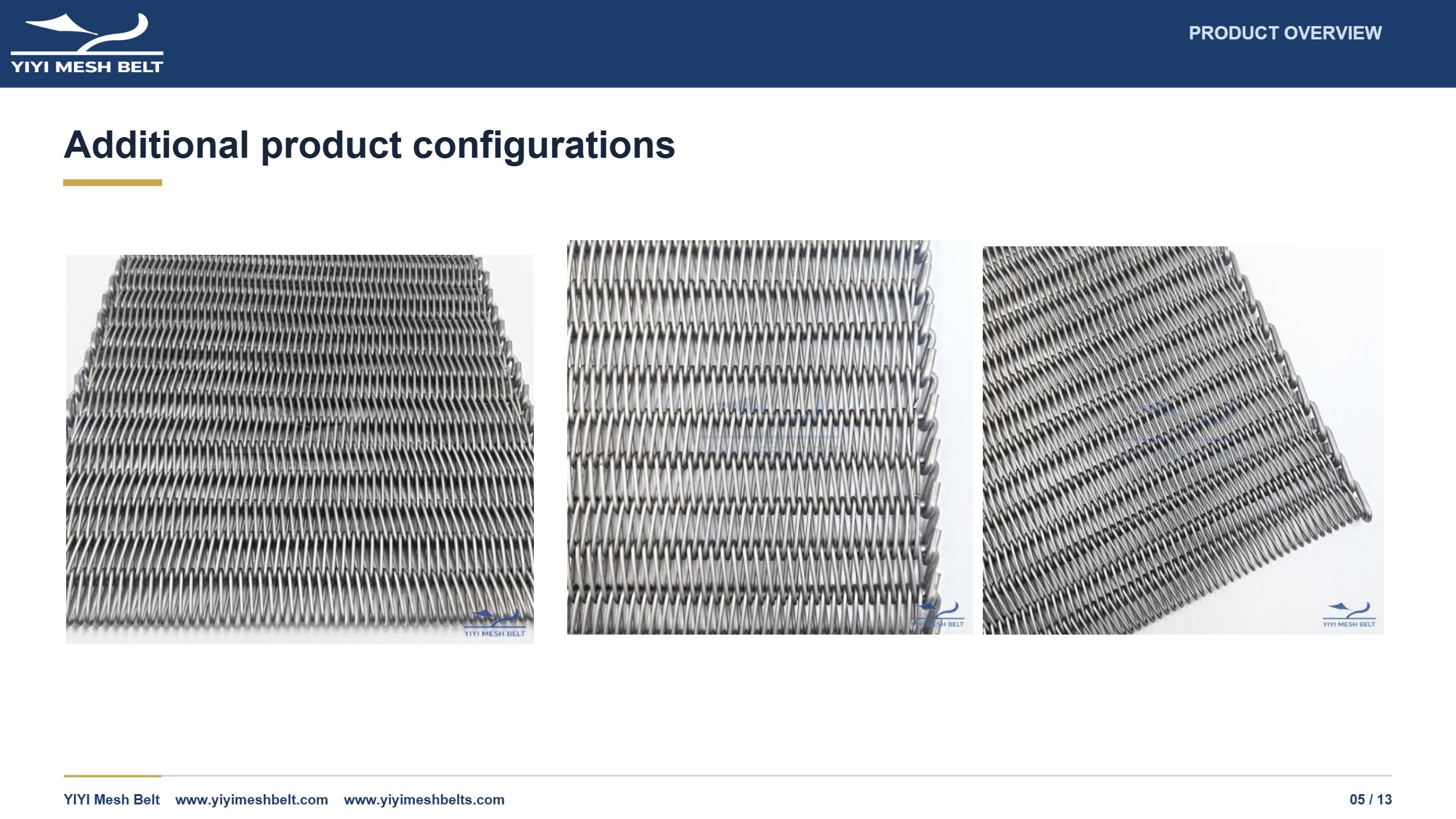 YIYI Mesh Belt Balanced Weave Belt Technical Specification page 5