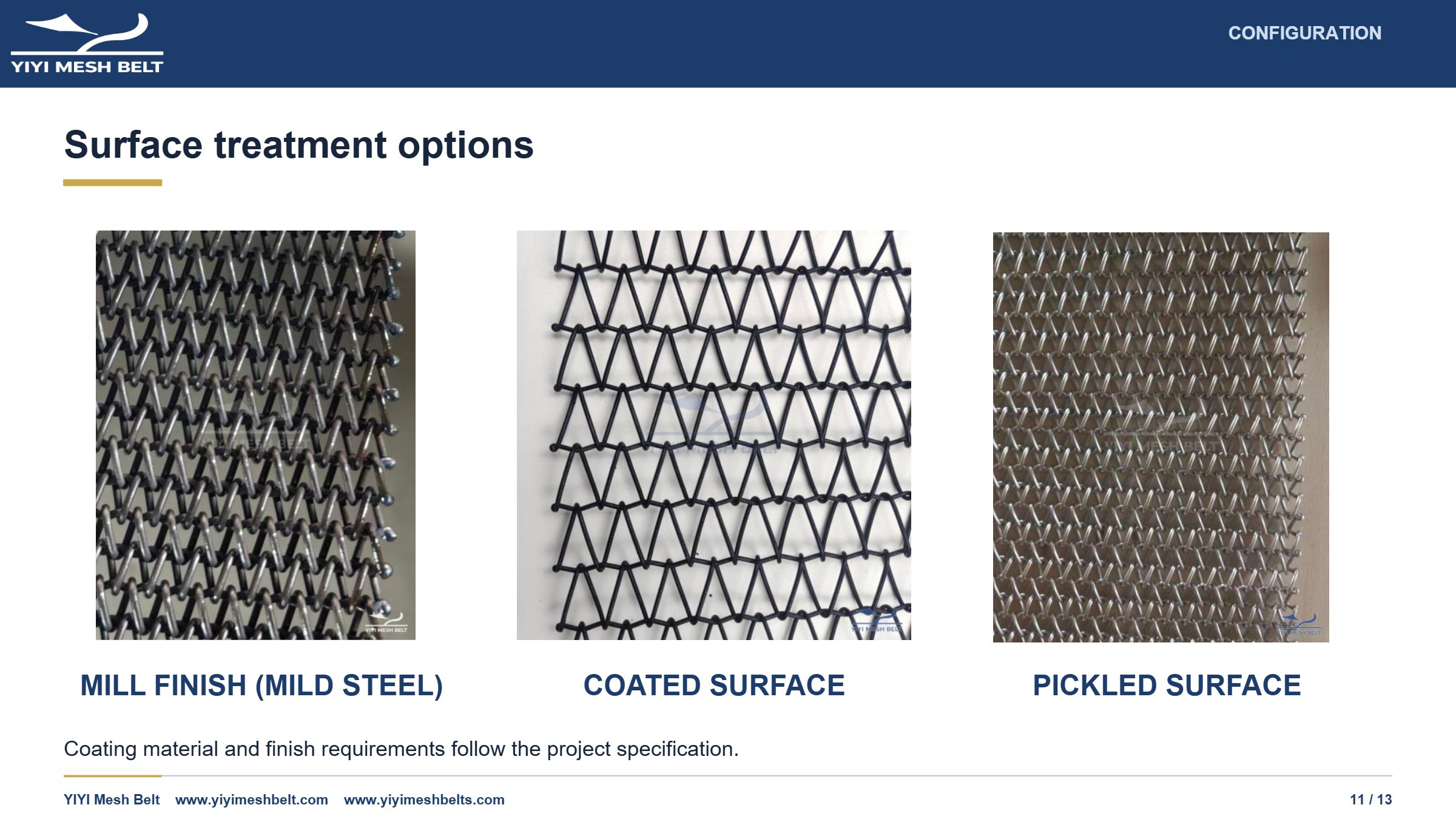 YIYI Mesh Belt Balanced Weave Belt Technical Specification page 11
