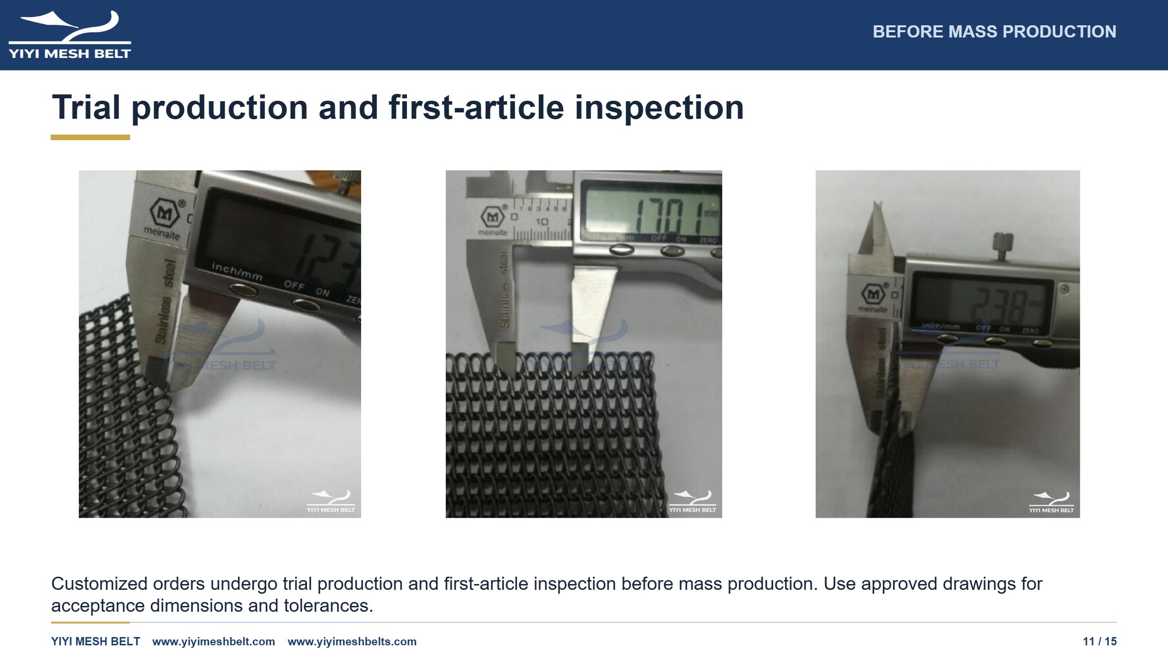 YIYI Mesh Belt Biscuit Belt Production and Quality Control page 11