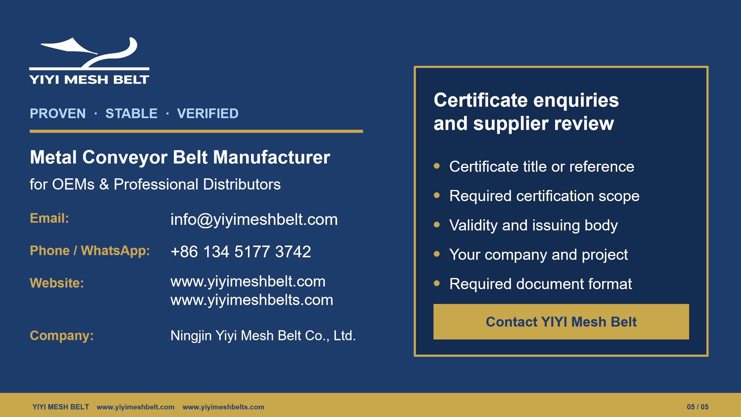 YIYI Mesh Belt Certifications and Honors page 5