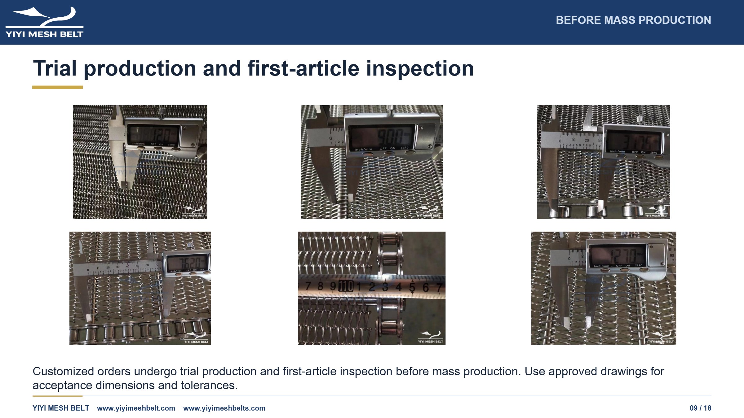 YIYI Mesh Belt Chain Driven Belt Production and Quality Control page 9
