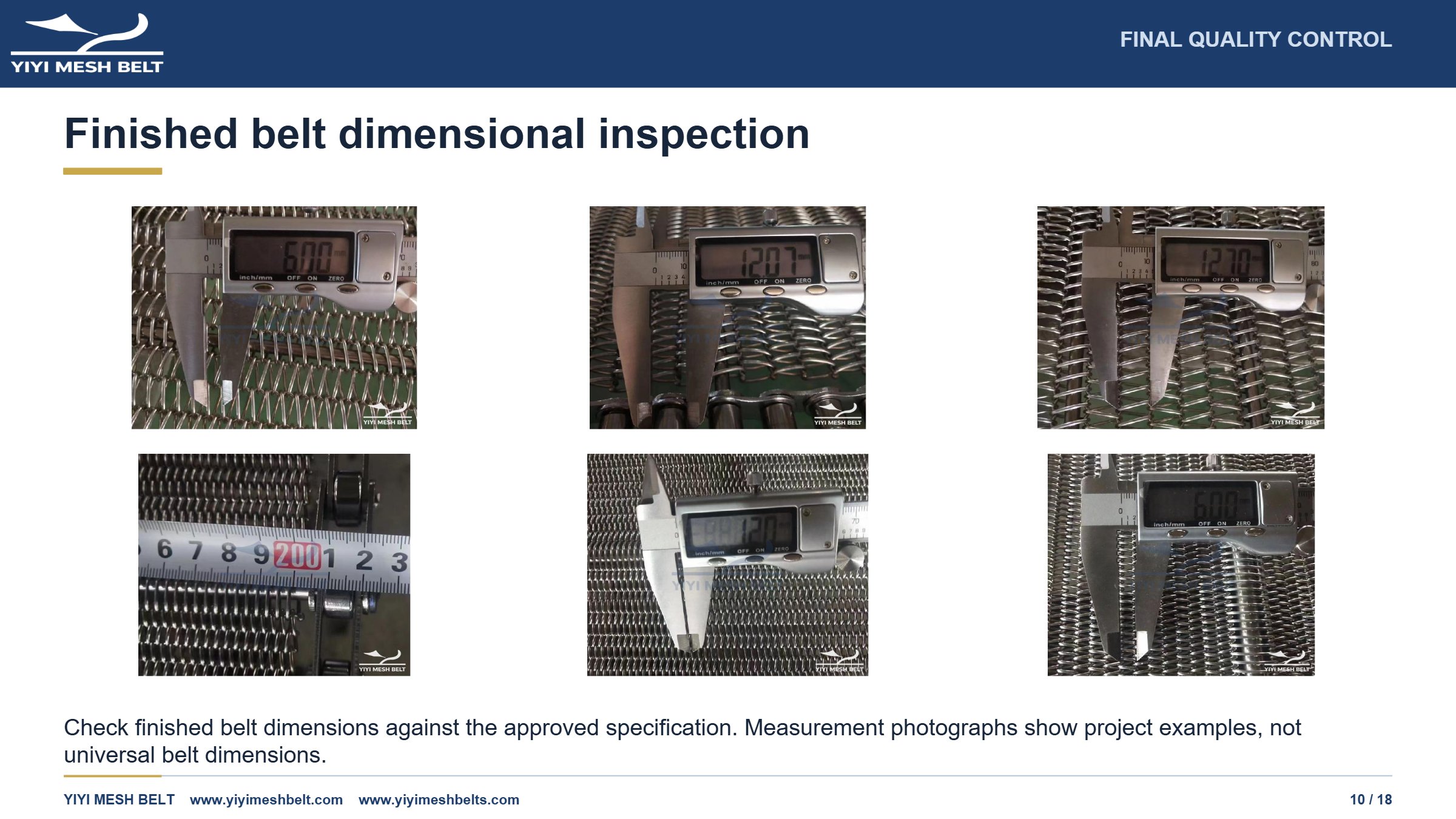 YIYI Mesh Belt Chain Driven Belt Production and Quality Control page 10