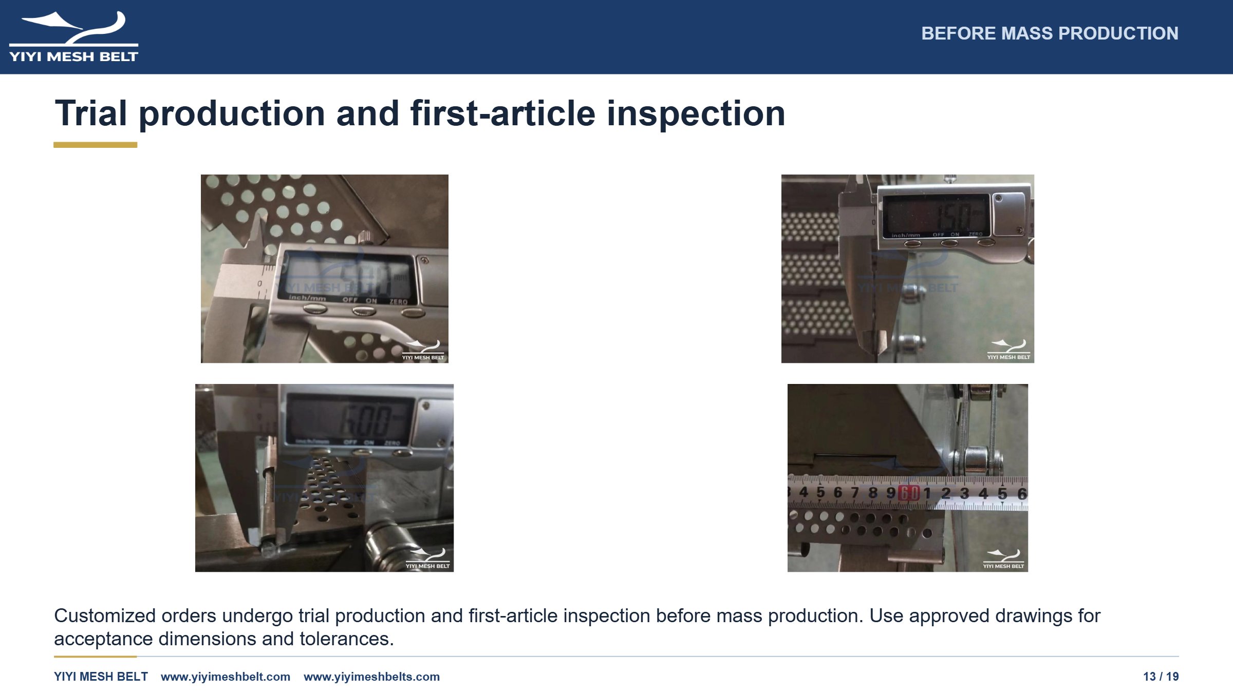 YIYI Mesh Belt Chain Plate / Plate Link Belt Production and Quality Control page 13