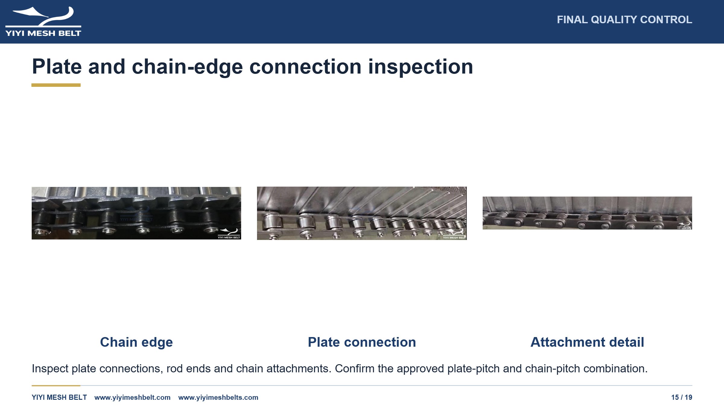 YIYI Mesh Belt Chain Plate / Plate Link Belt Production and Quality Control page 15