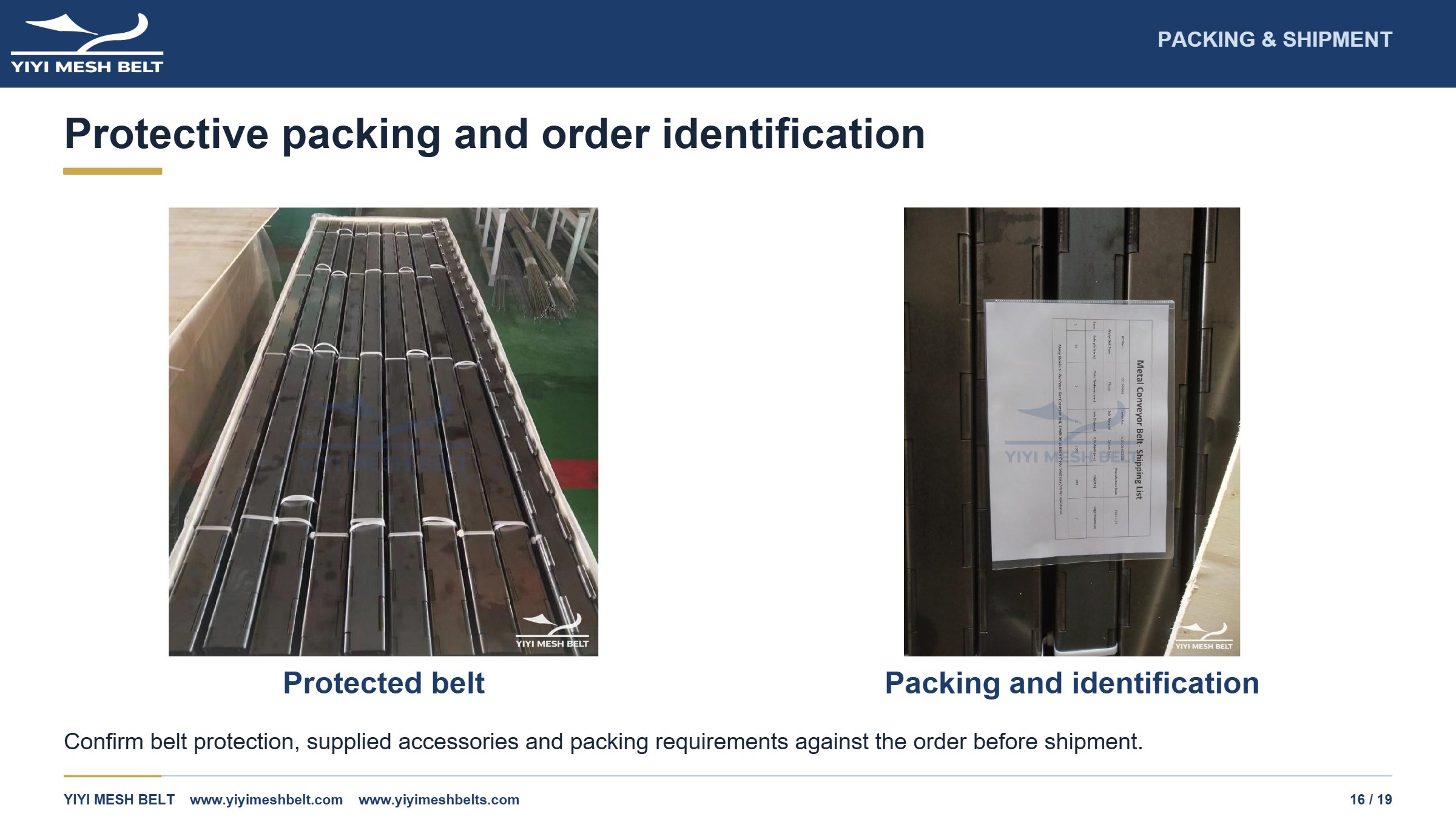 YIYI Mesh Belt Chain Plate / Plate Link Belt Production and Quality Control page 16