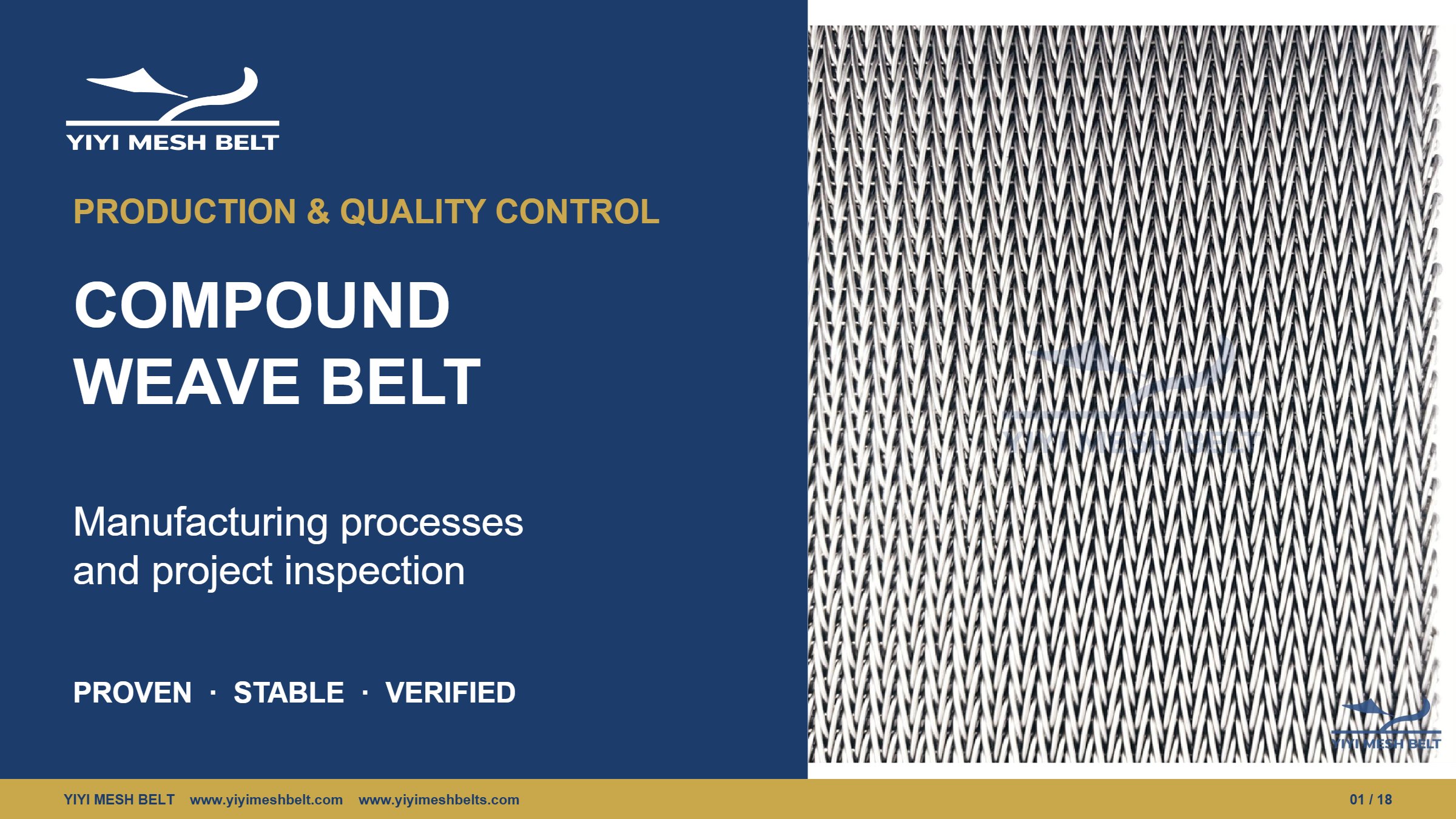 YIYI Mesh Belt Compound Weave Belt Production and Quality Control page 1