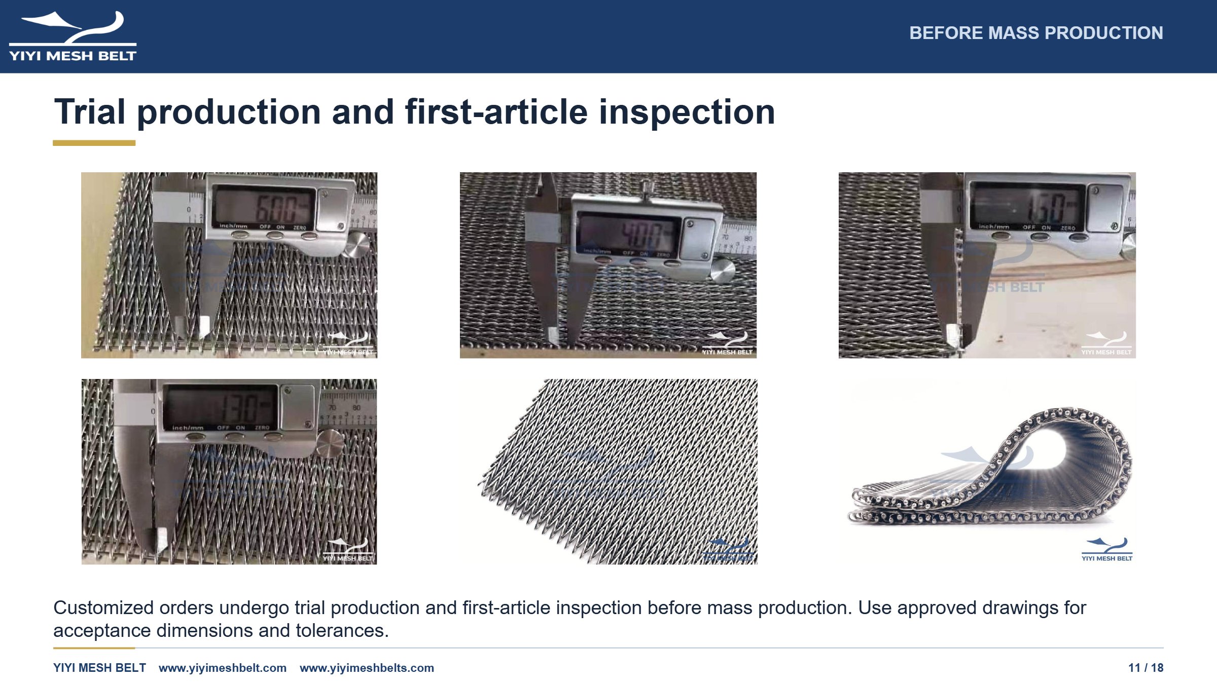 YIYI Mesh Belt Compound Weave Belt Production and Quality Control page 11
