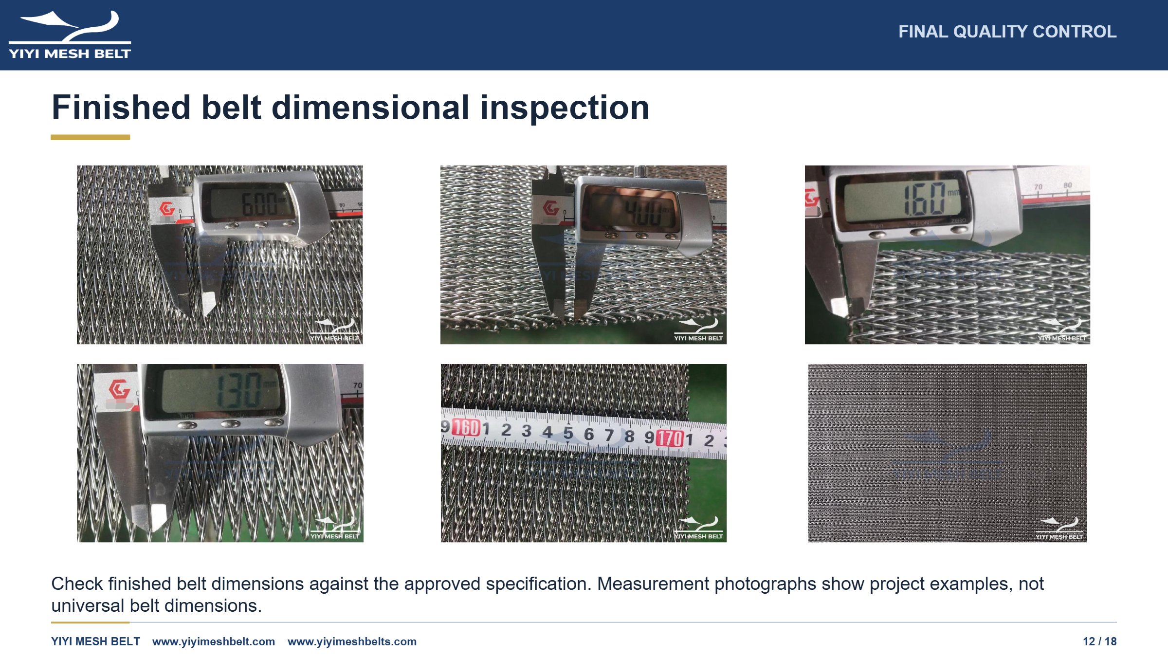 YIYI Mesh Belt Compound Weave Belt Production and Quality Control page 12