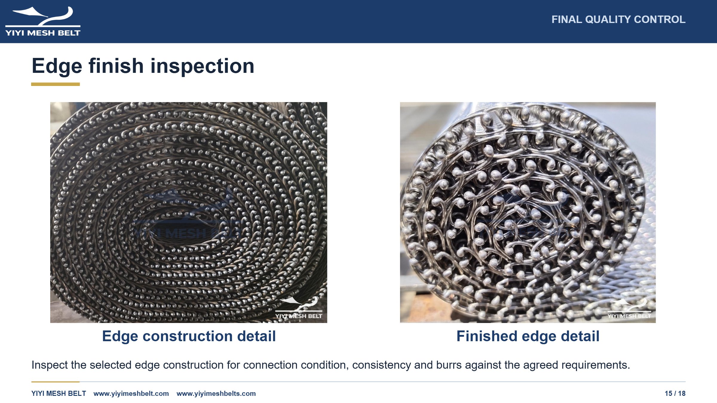 YIYI Mesh Belt Compound Weave Belt Production and Quality Control page 15