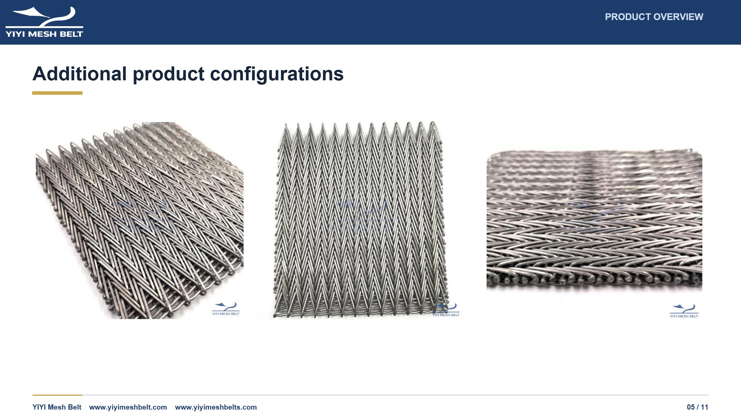 YIYI Mesh Belt Compound Weave Belt Technical Specification page 5