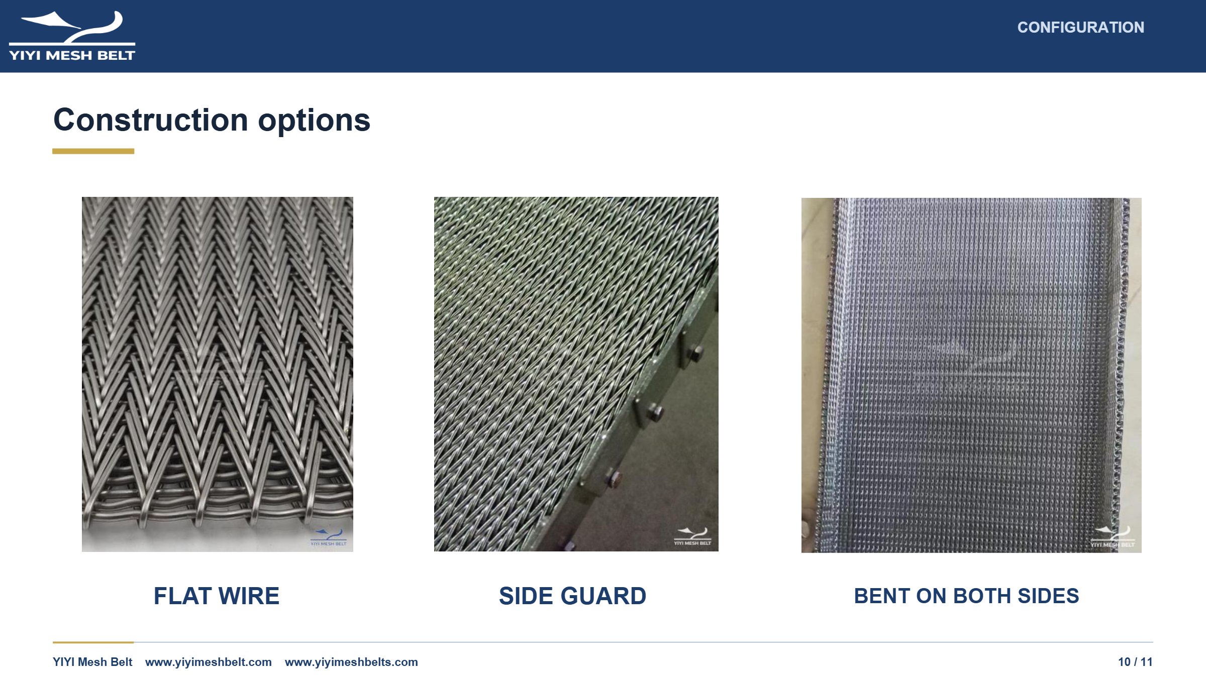YIYI Mesh Belt Compound Weave Belt Technical Specification page 10