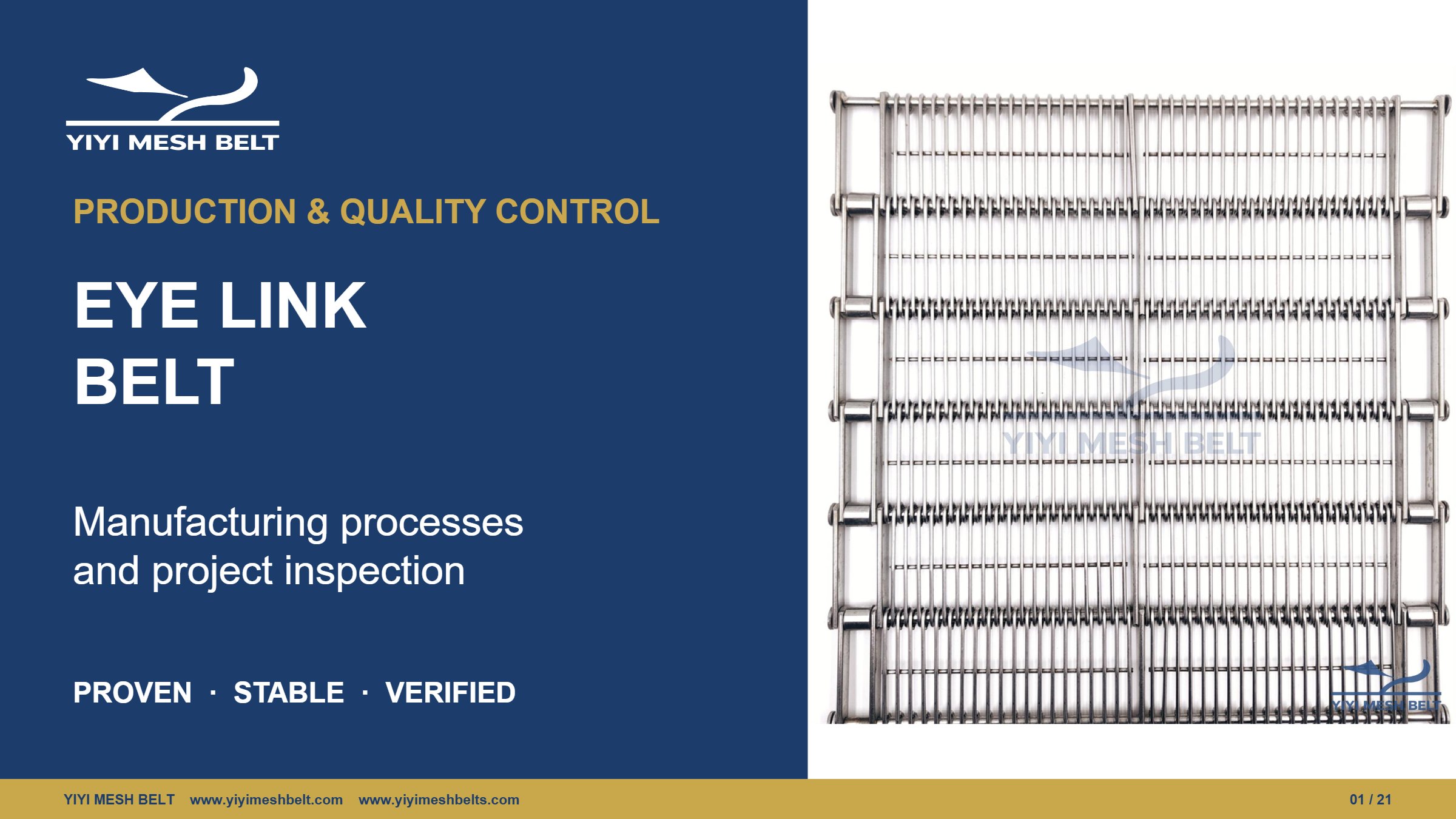 YIYI Mesh Belt Eye Link Belt Production and Quality Control page 1