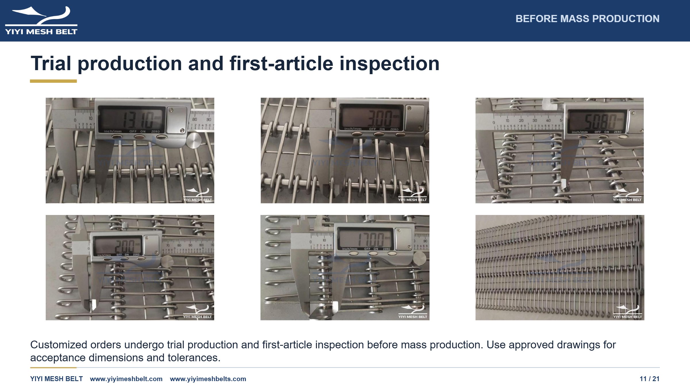 YIYI Mesh Belt Eye Link Belt Production and Quality Control page 11