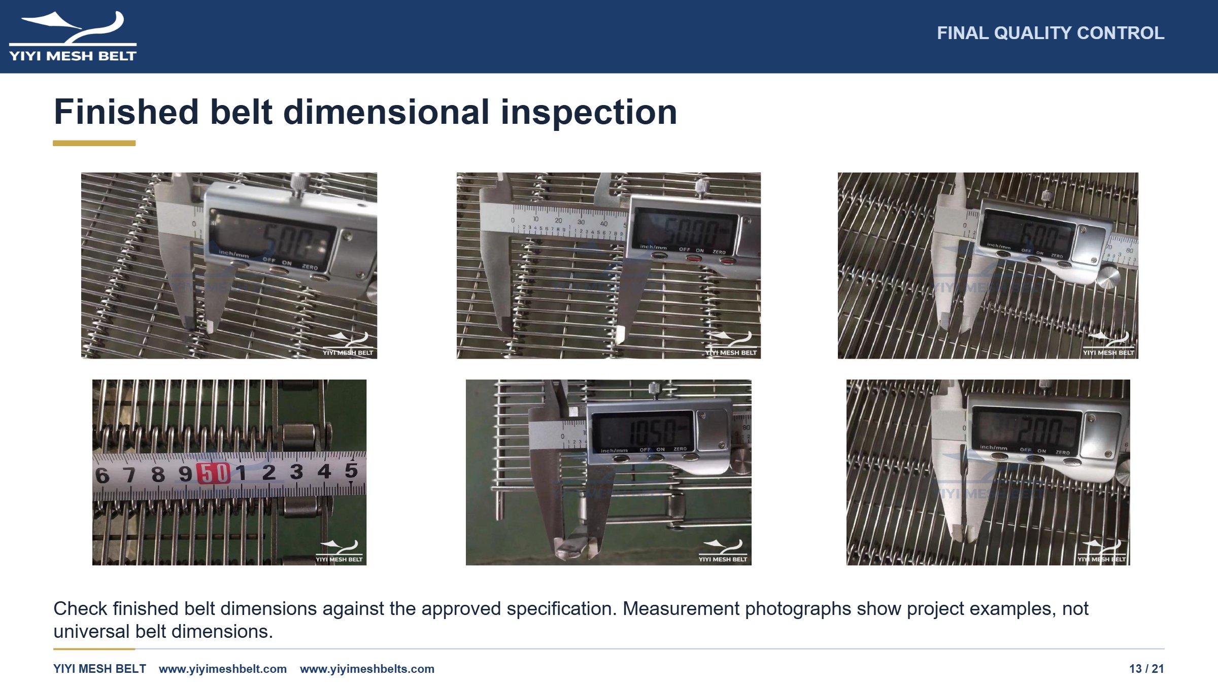 YIYI Mesh Belt Eye Link Belt Production and Quality Control page 13