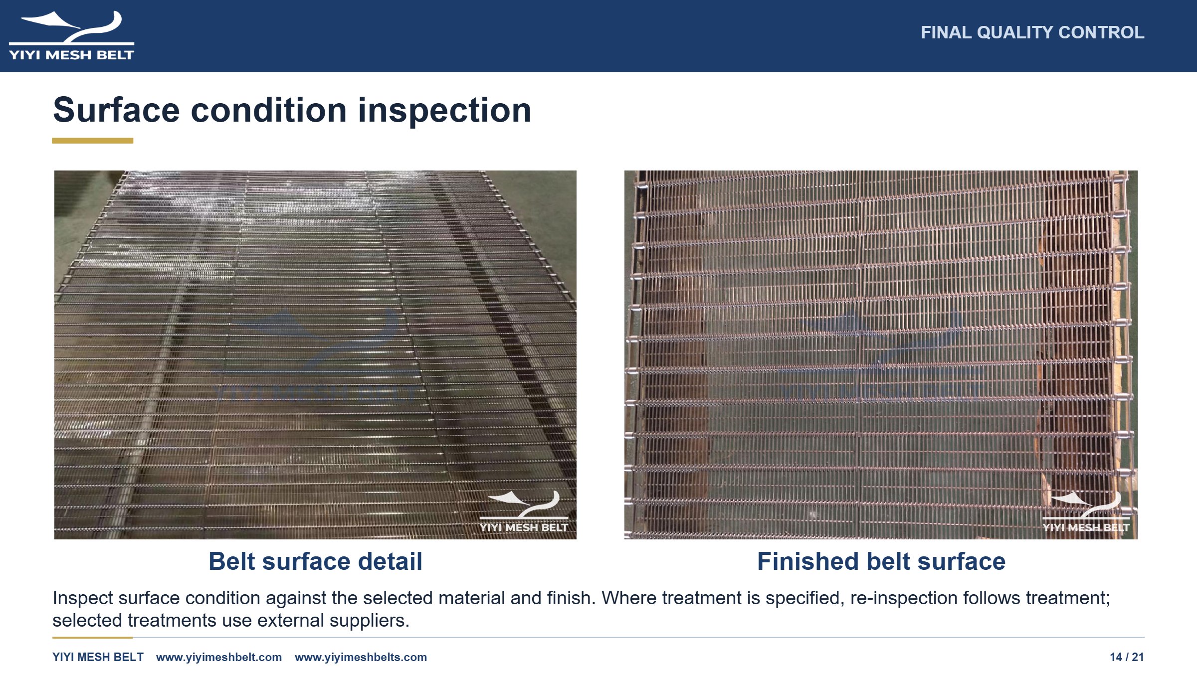 YIYI Mesh Belt Eye Link Belt Production and Quality Control page 14