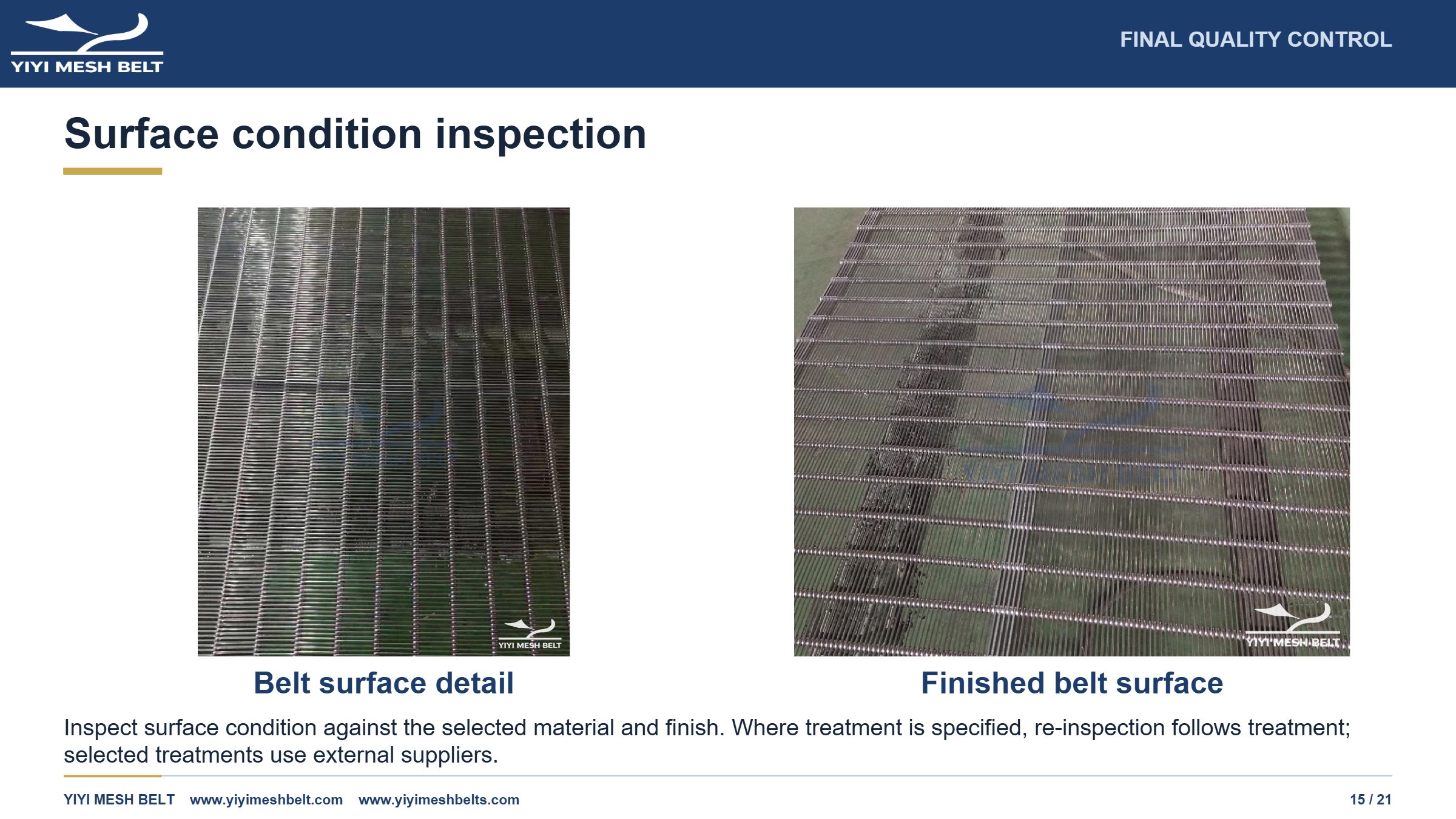 YIYI Mesh Belt Eye Link Belt Production and Quality Control page 15