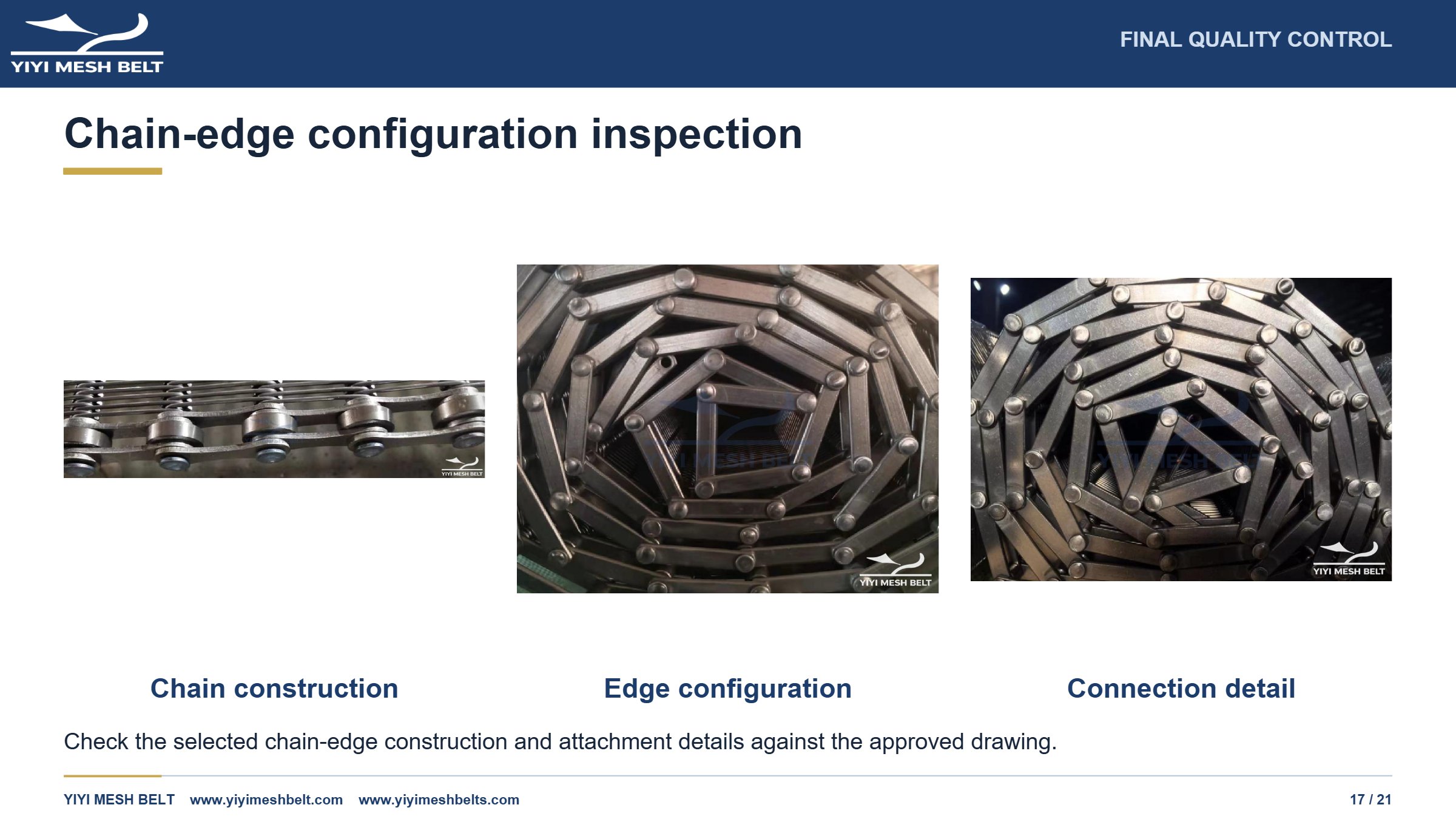 YIYI Mesh Belt Eye Link Belt Production and Quality Control page 17