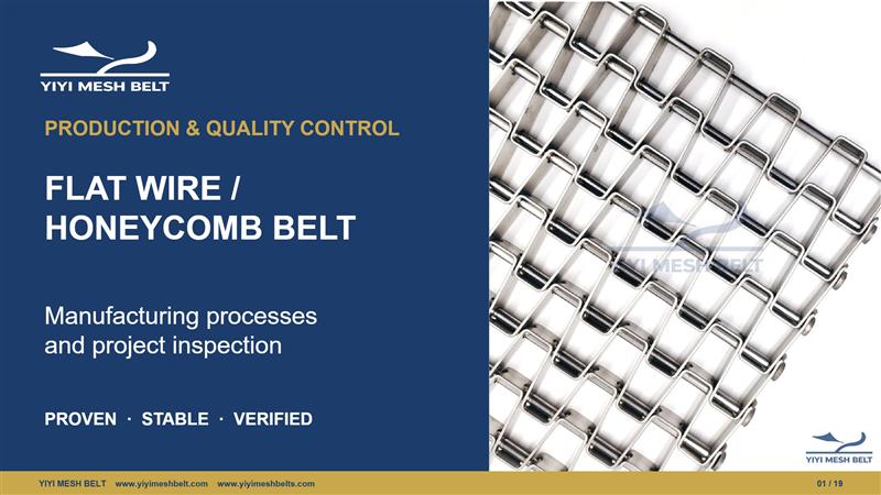 YIYI Mesh Belt Flat Wire / Honeycomb Belt Production and Quality Control