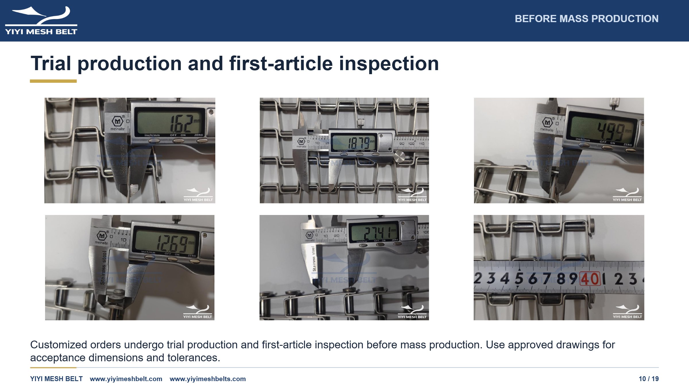 YIYI Mesh Belt Flat Wire / Honeycomb Belt Production and Quality Control page 10