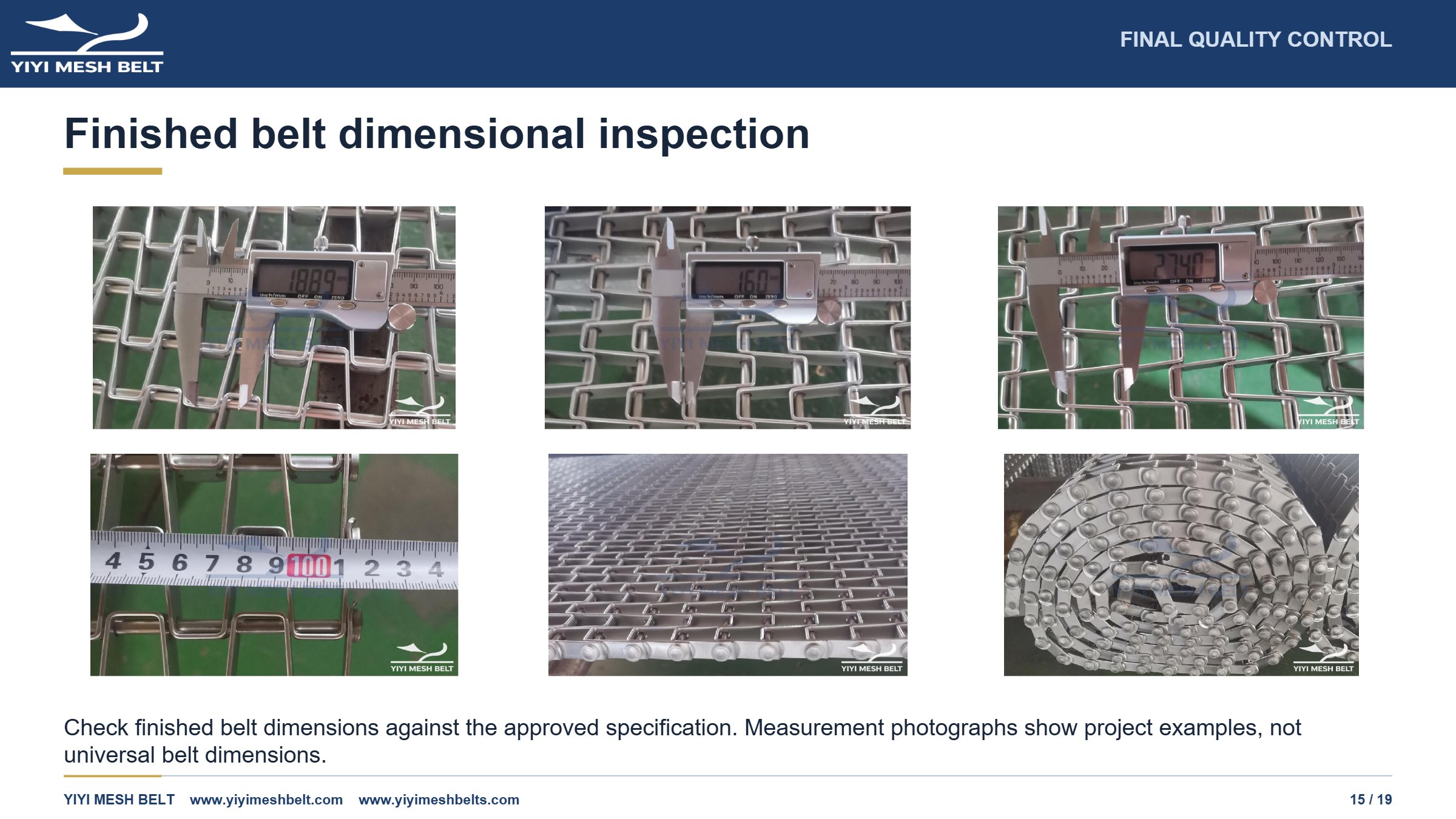 YIYI Mesh Belt Flat Wire / Honeycomb Belt Production and Quality Control page 15