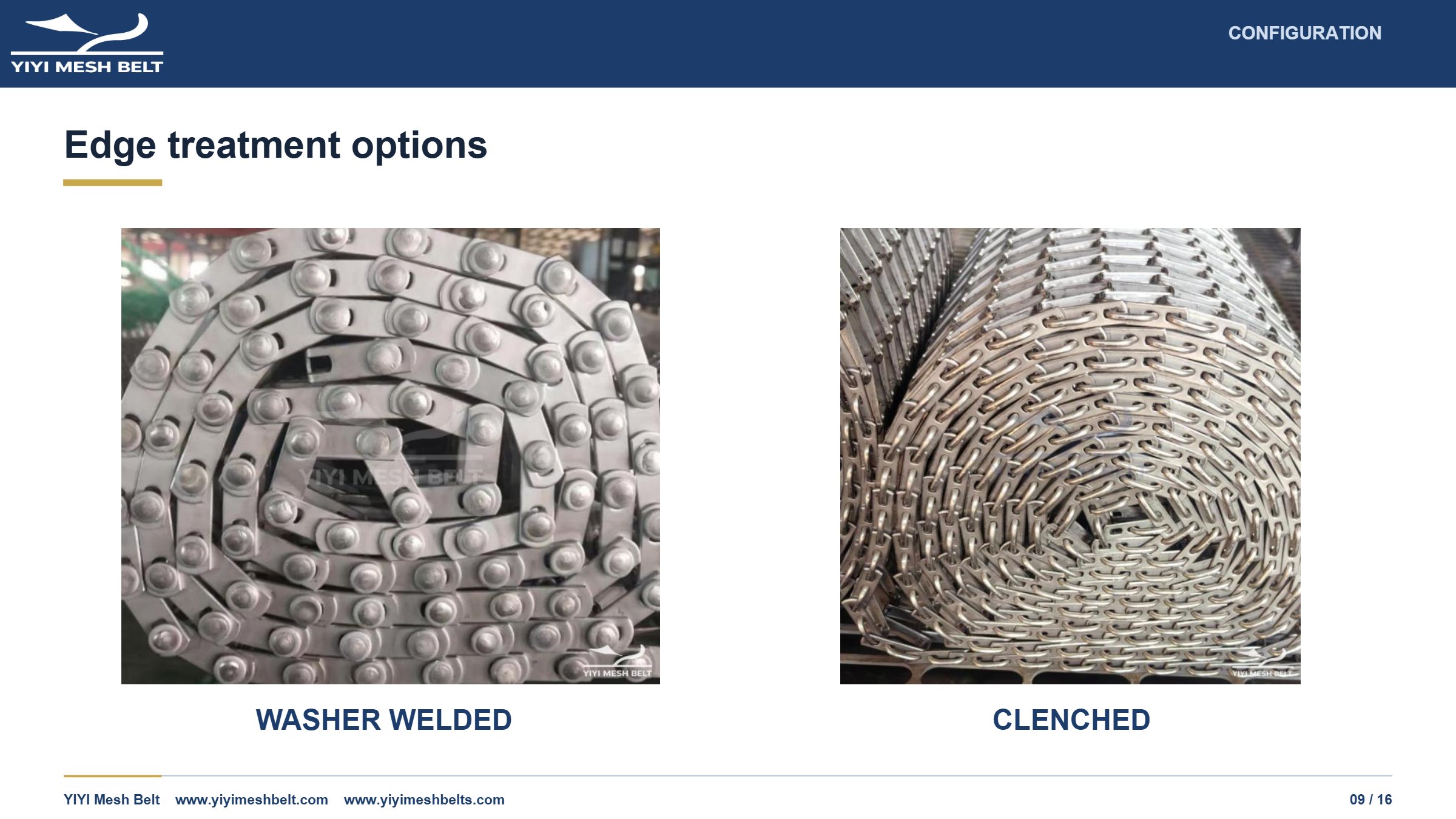 YIYI Mesh Belt Flat Wire / Honeycomb Belt Technical Specification page 9