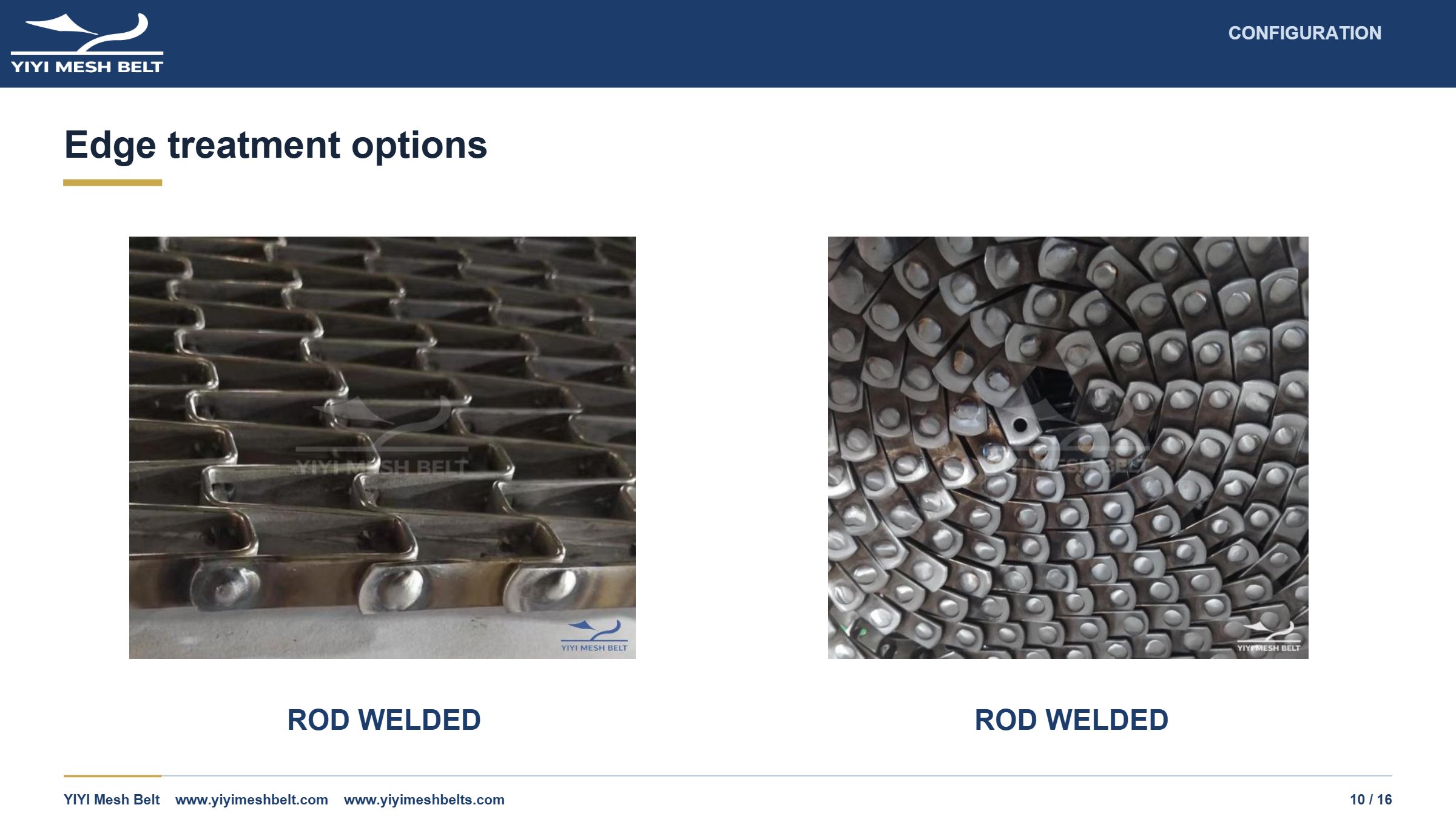 YIYI Mesh Belt Flat Wire / Honeycomb Belt Technical Specification page 10