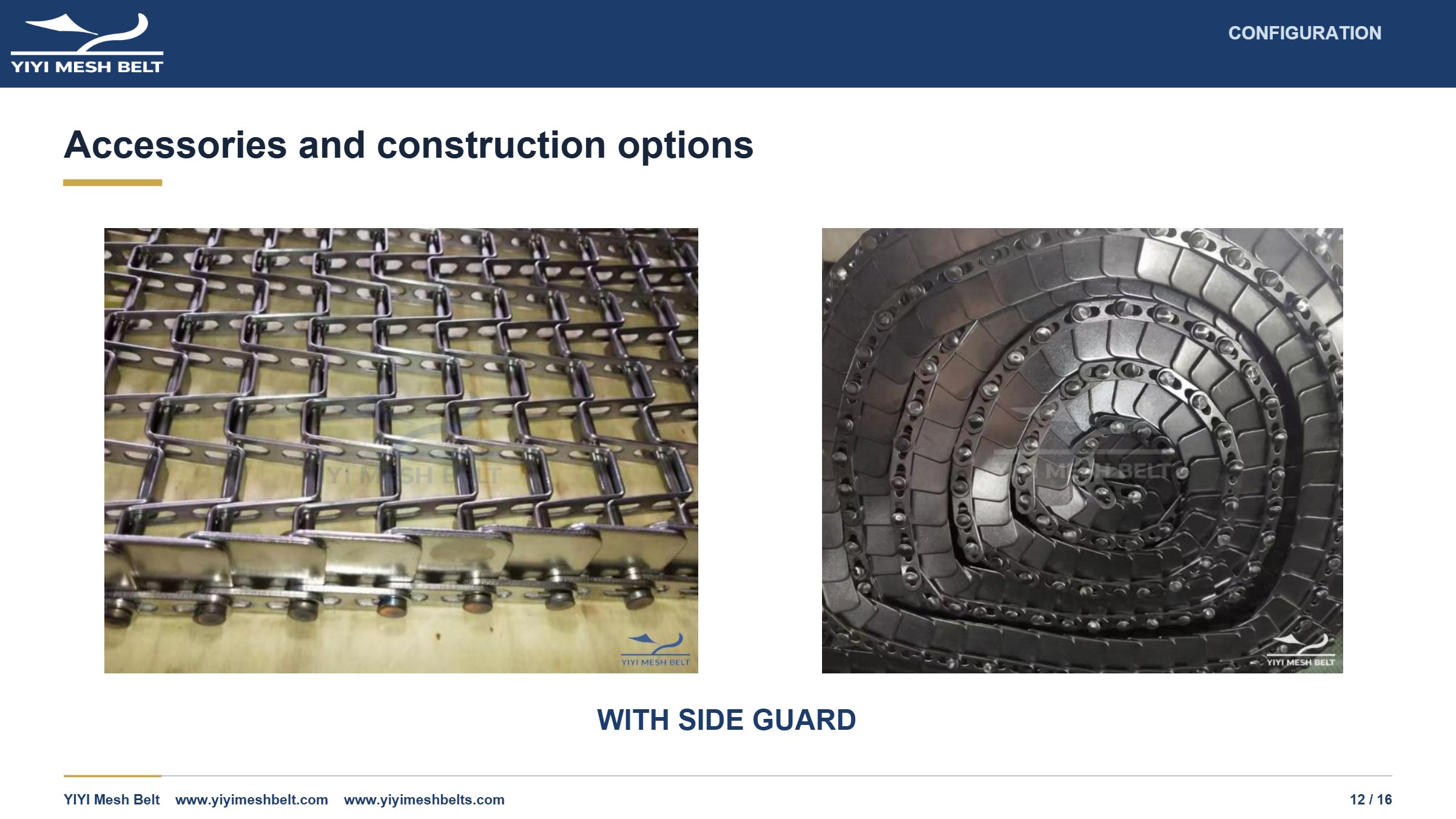 YIYI Mesh Belt Flat Wire / Honeycomb Belt Technical Specification page 12
