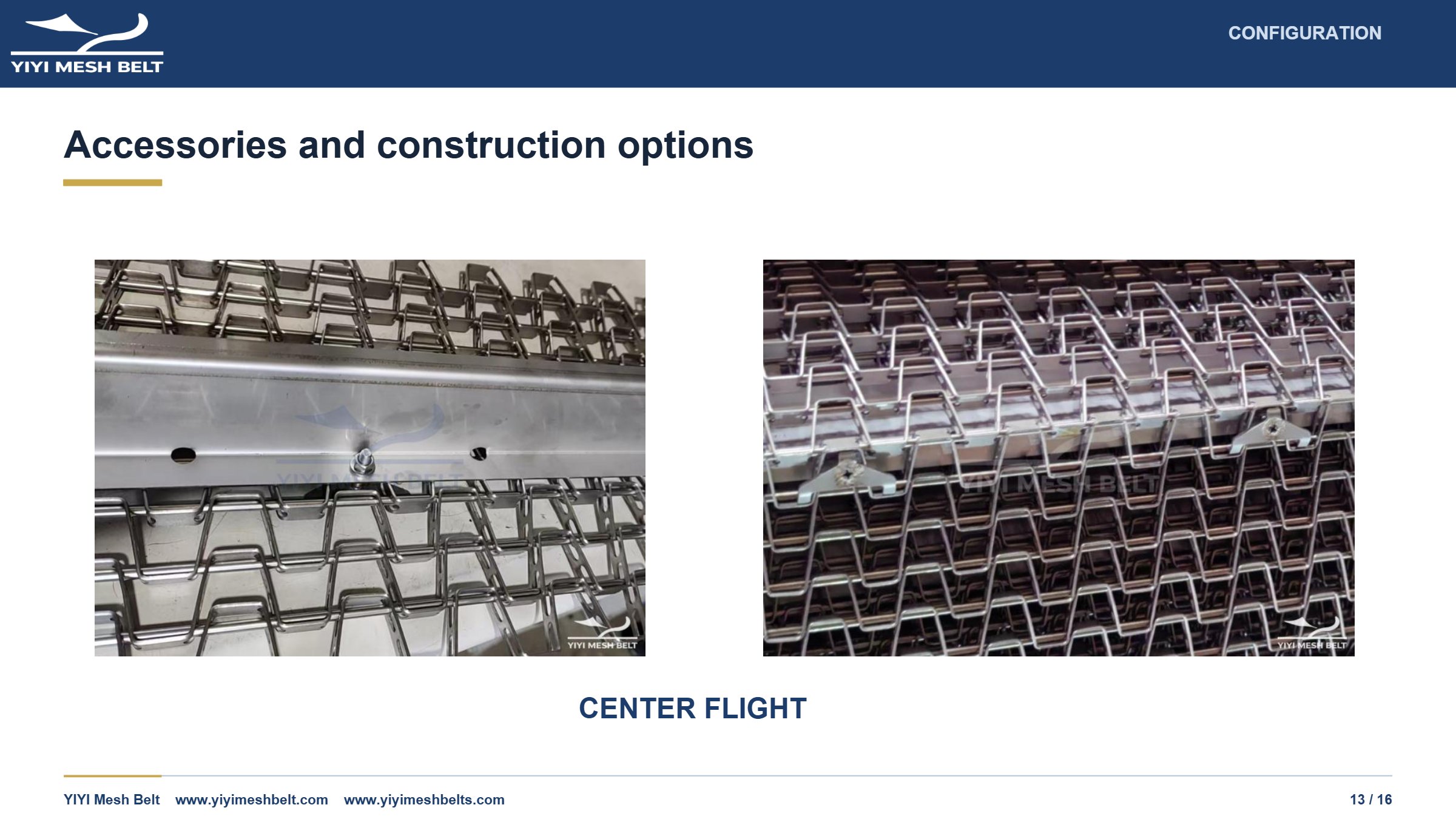 YIYI Mesh Belt Flat Wire / Honeycomb Belt Technical Specification page 13