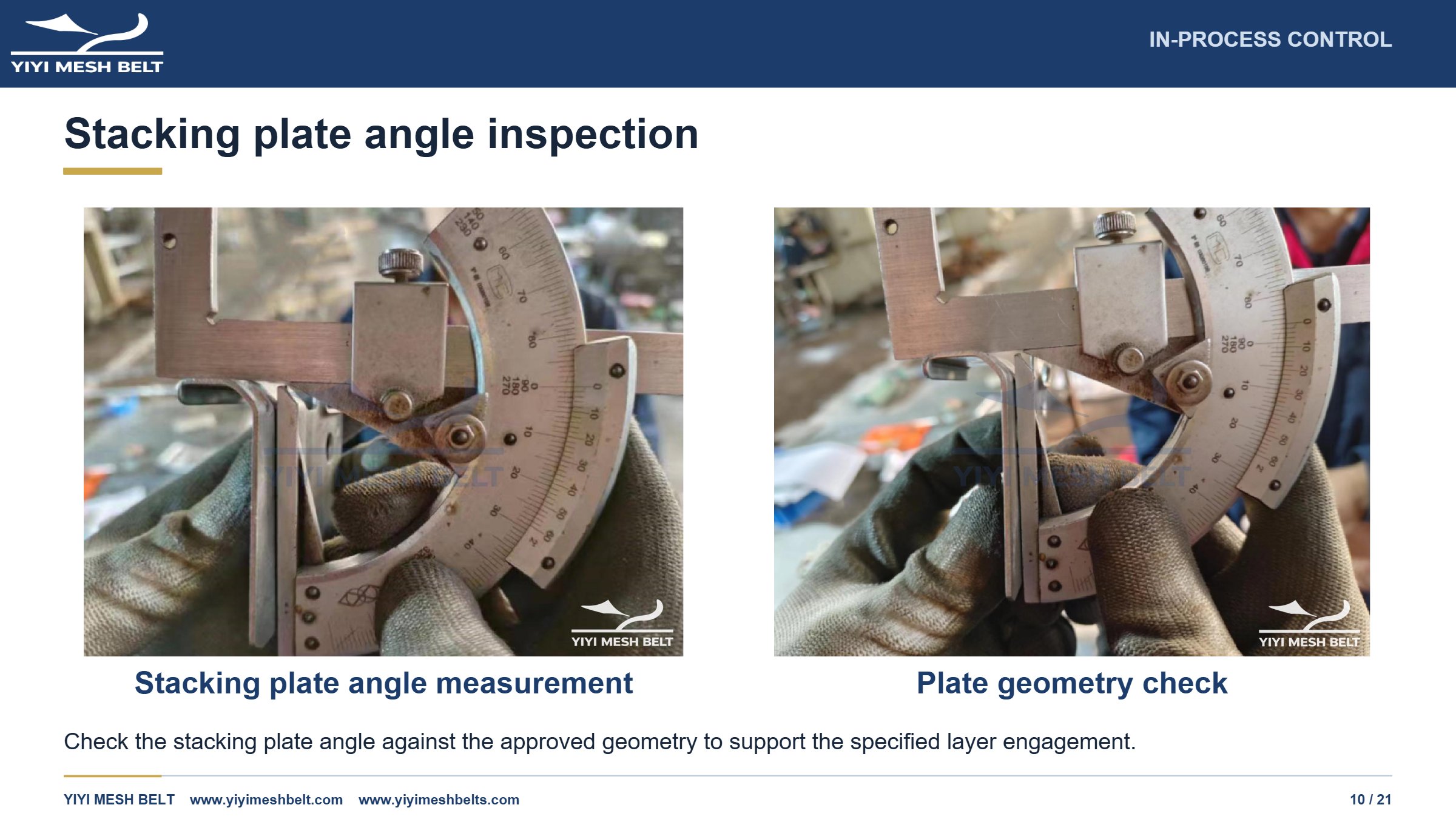YIYI Mesh Belt Self-Stacking Belt Production and Quality Control page 10