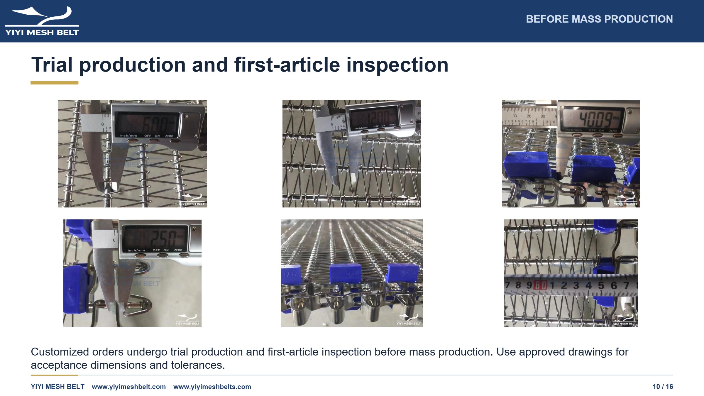 YIYI Mesh Belt Side Driven Belt Production and Quality Control page 10