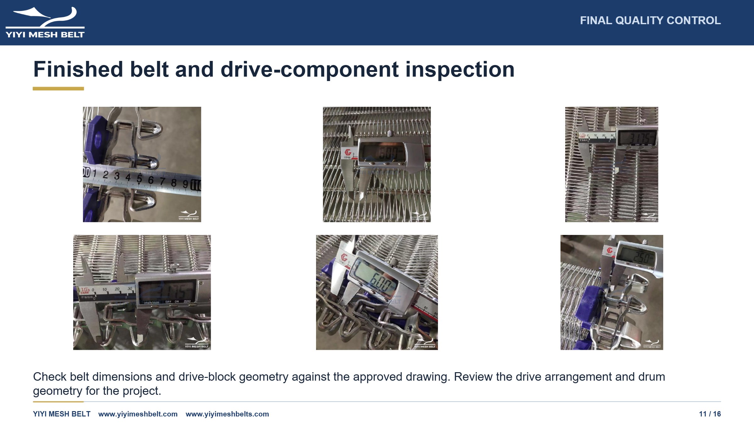 YIYI Mesh Belt Side Driven Belt Production and Quality Control page 11