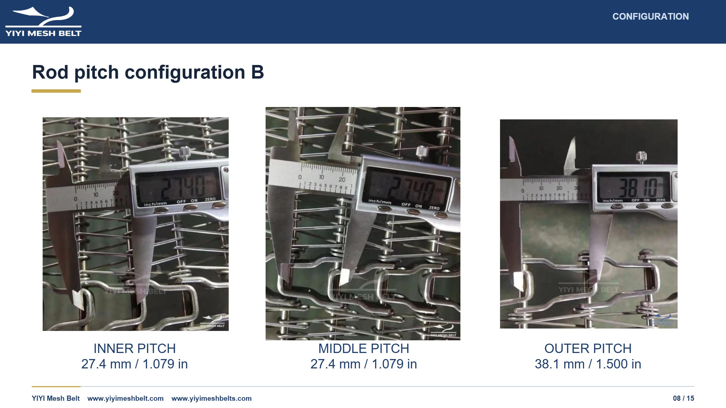 YIYI Mesh Belt Small Radius Spiral Freezer Belt Technical Specification page 8