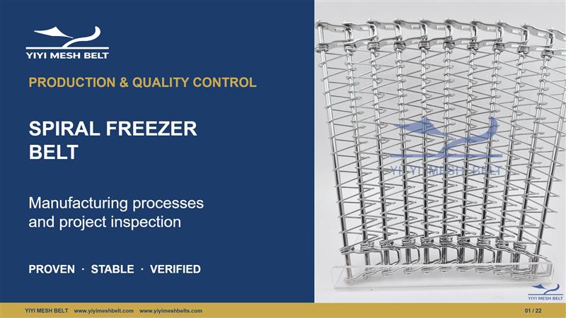 YIYI Mesh Belt Spiral Freezer Belt Production and Quality Control