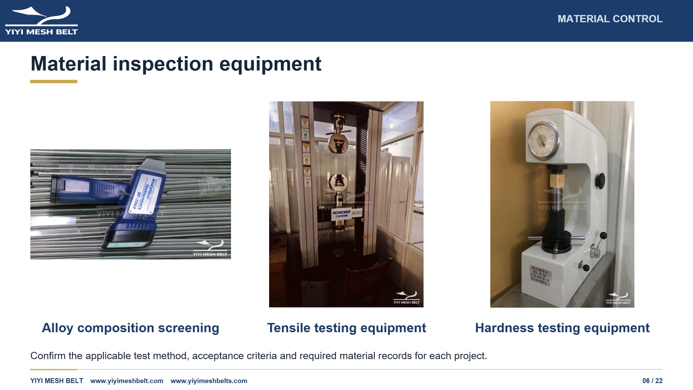 YIYI Mesh Belt Spiral Freezer Belt Production and Quality Control page 6