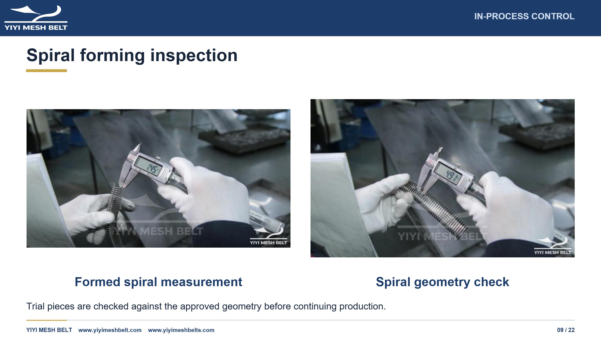 YIYI Mesh Belt Spiral Freezer Belt Production and Quality Control page 9