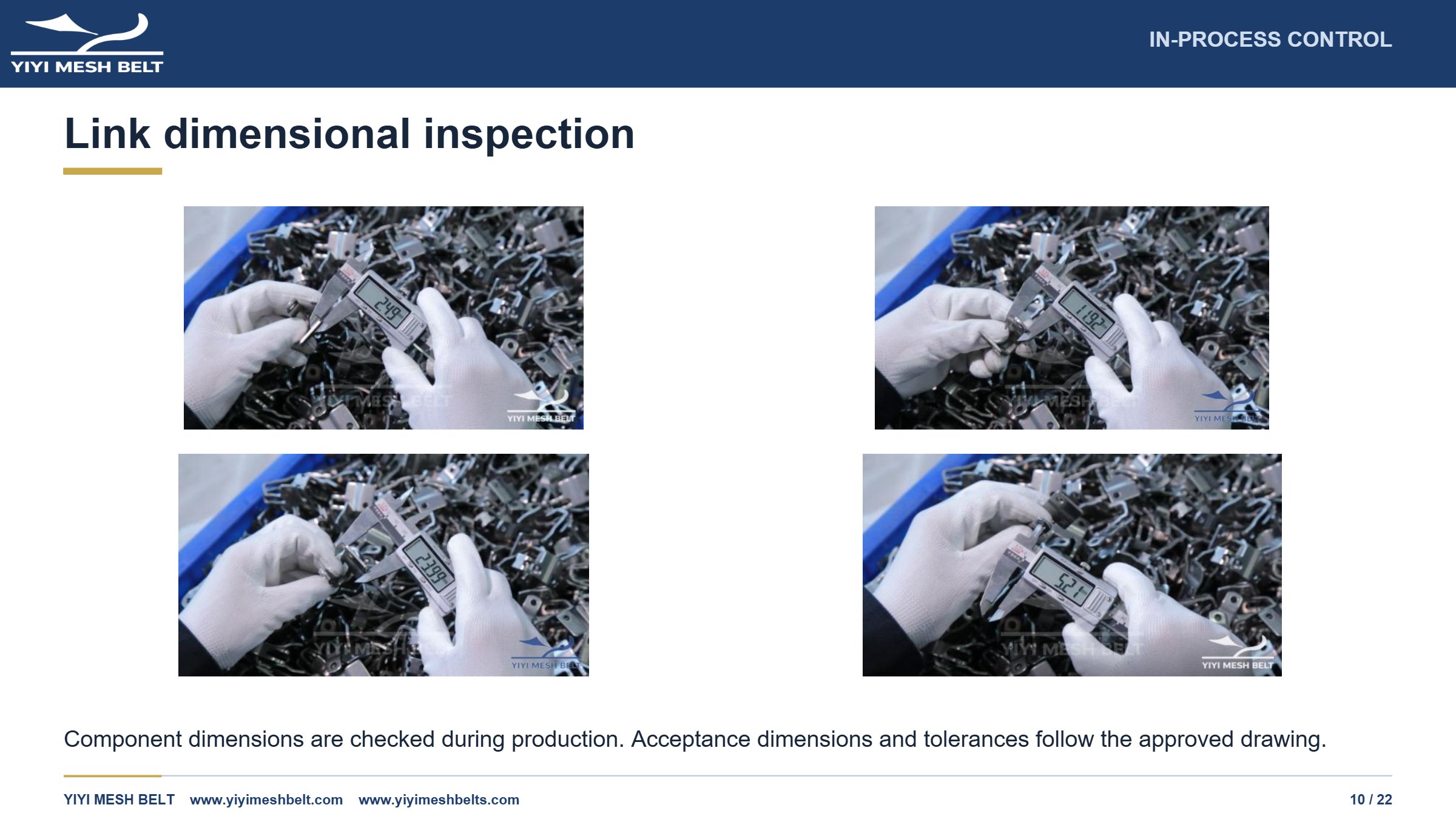 YIYI Mesh Belt Spiral Freezer Belt Production and Quality Control page 10