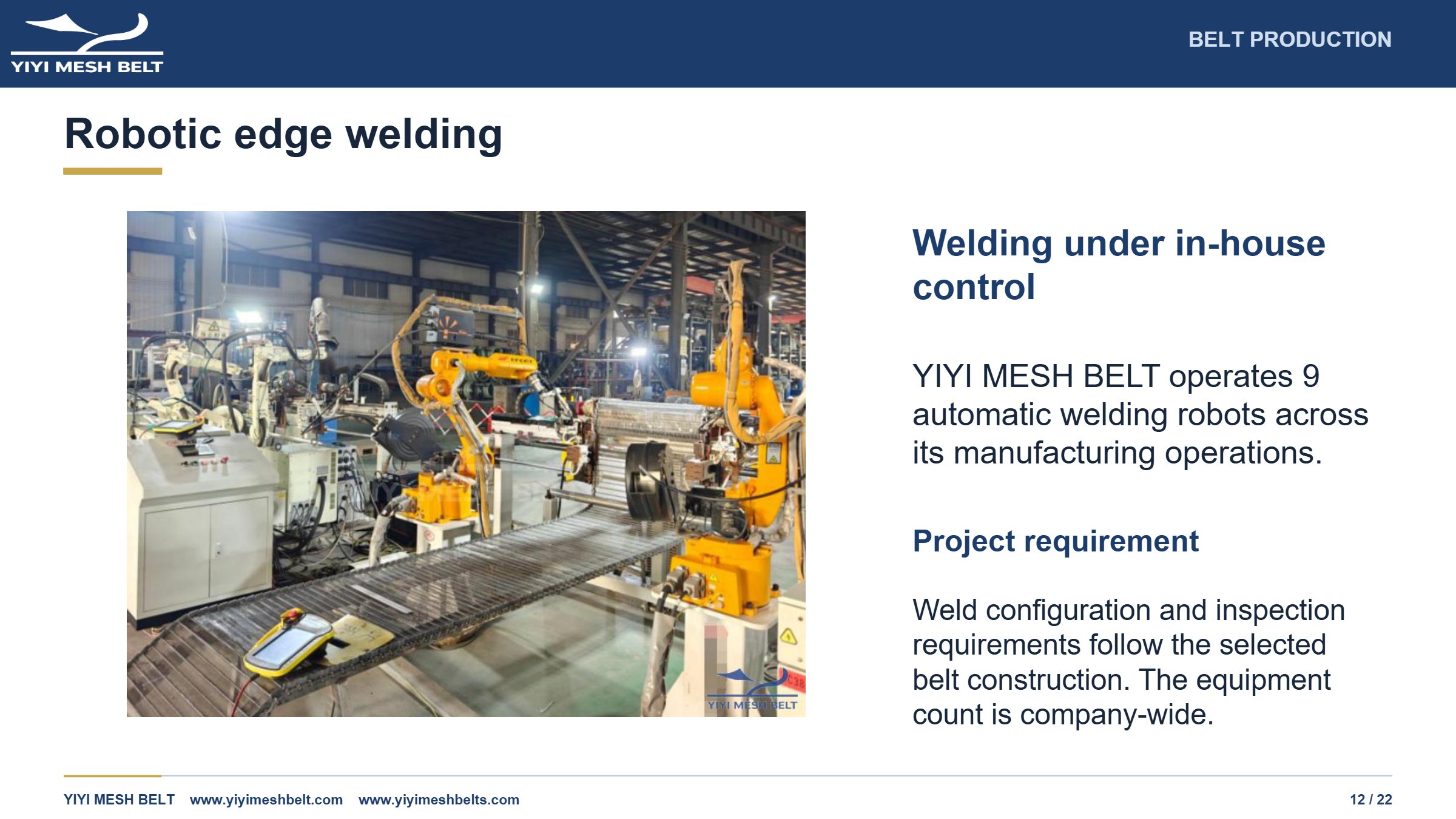 YIYI Mesh Belt Spiral Freezer Belt Production and Quality Control page 12