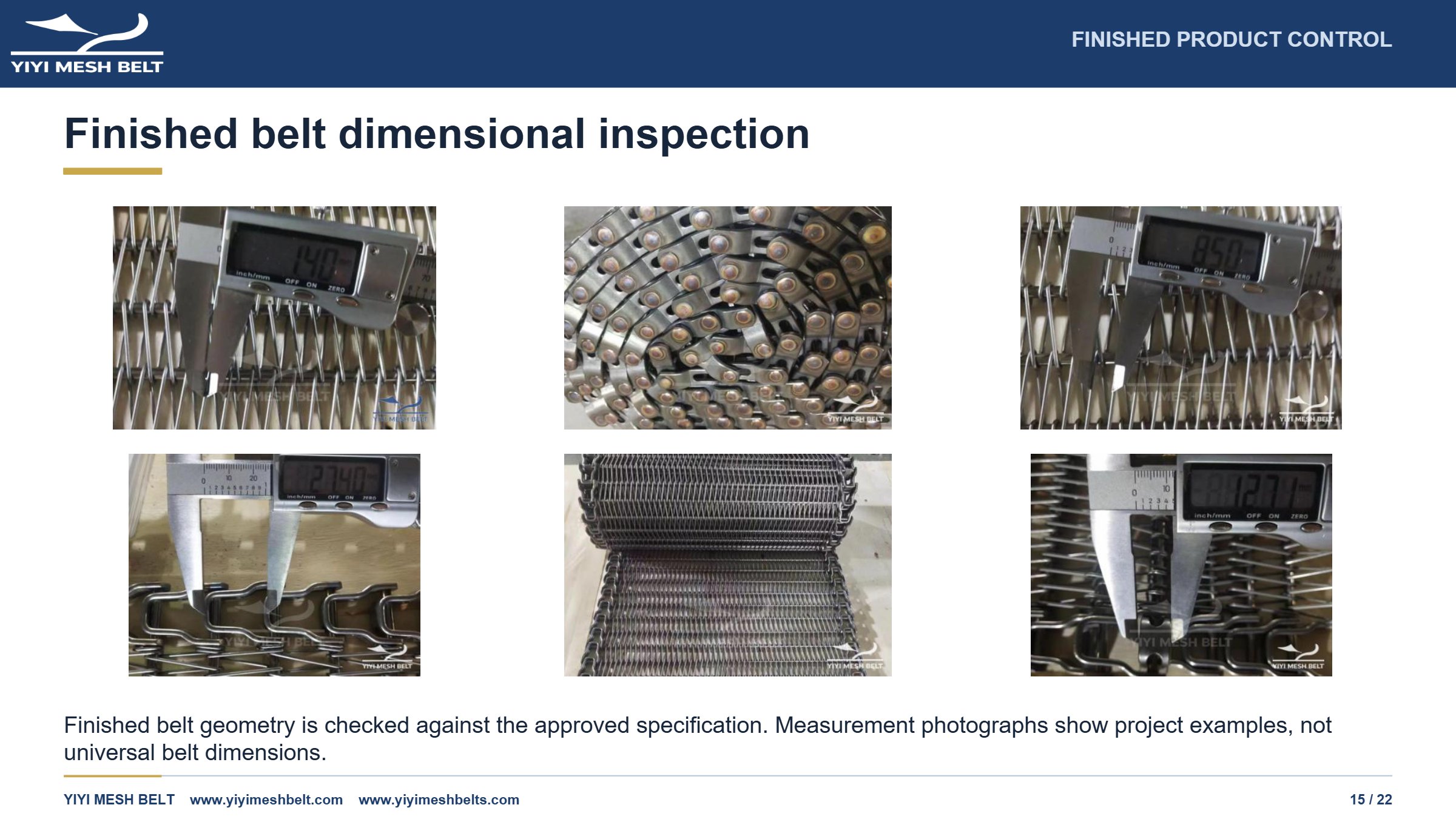 YIYI Mesh Belt Spiral Freezer Belt Production and Quality Control page 15