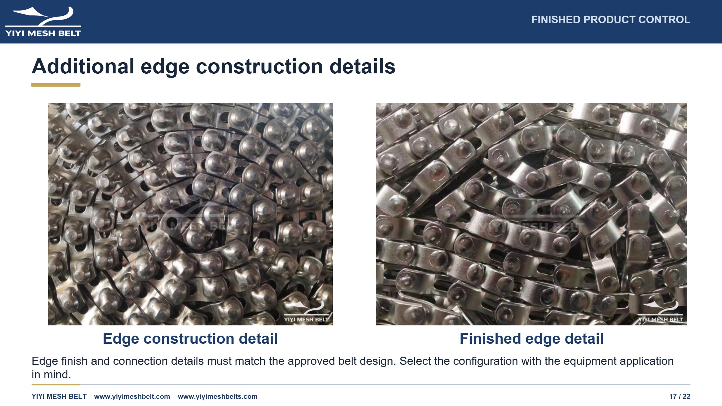 YIYI Mesh Belt Spiral Freezer Belt Production and Quality Control page 17