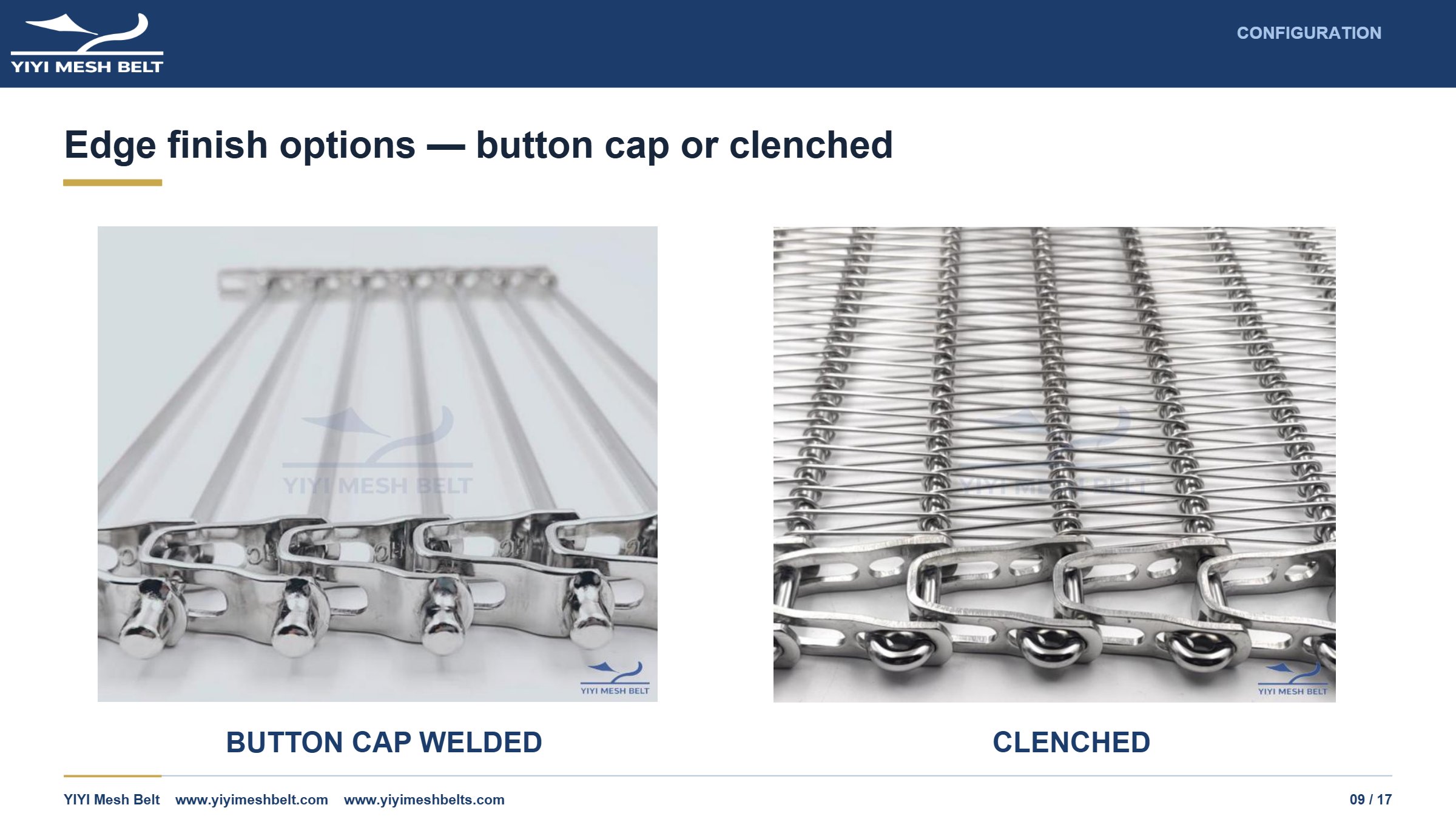 YIYI Mesh Belt Spiral Freezer Belt Technical Specification page 9