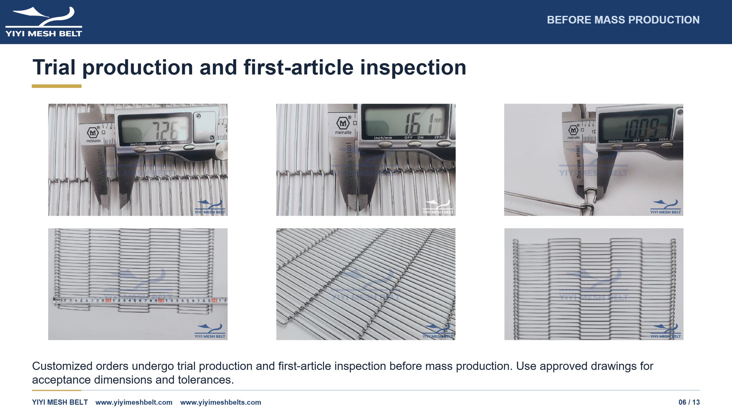 YIYI Mesh Belt Trapezoidal Mesh Belt Production and Quality Control page 6