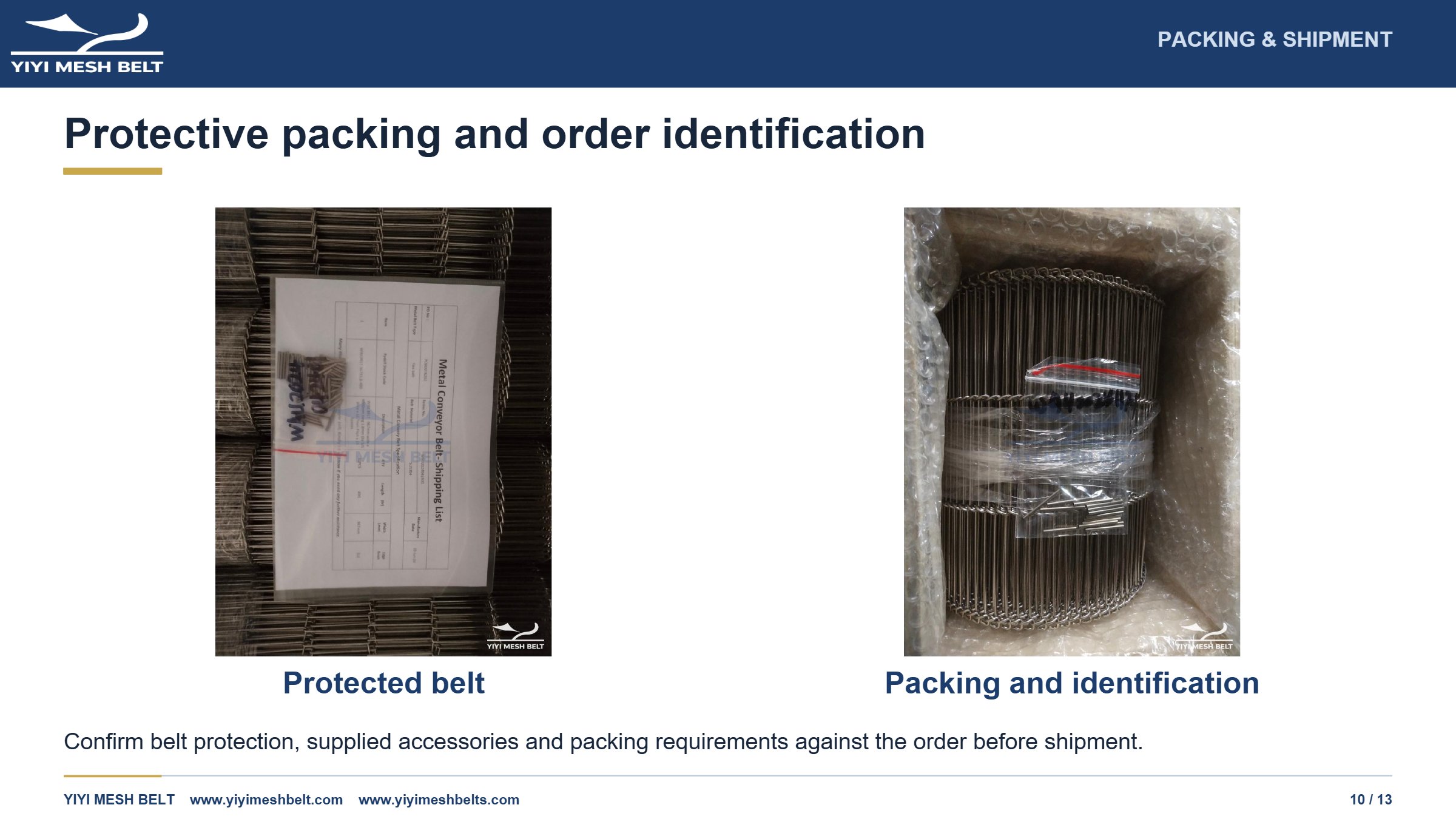 YIYI Mesh Belt Trapezoidal Mesh Belt Production and Quality Control page 10